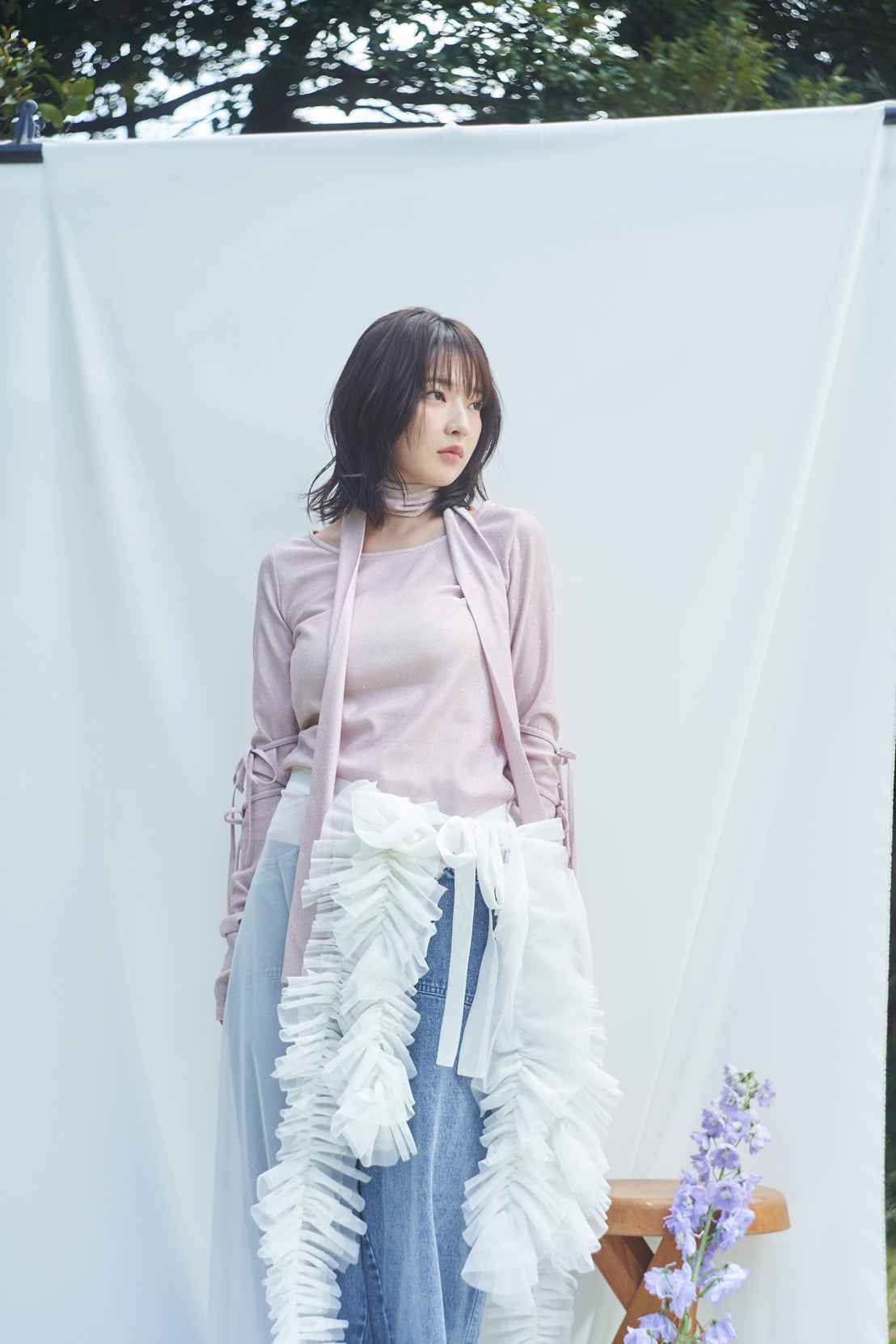 volume tulle wrap skirt
