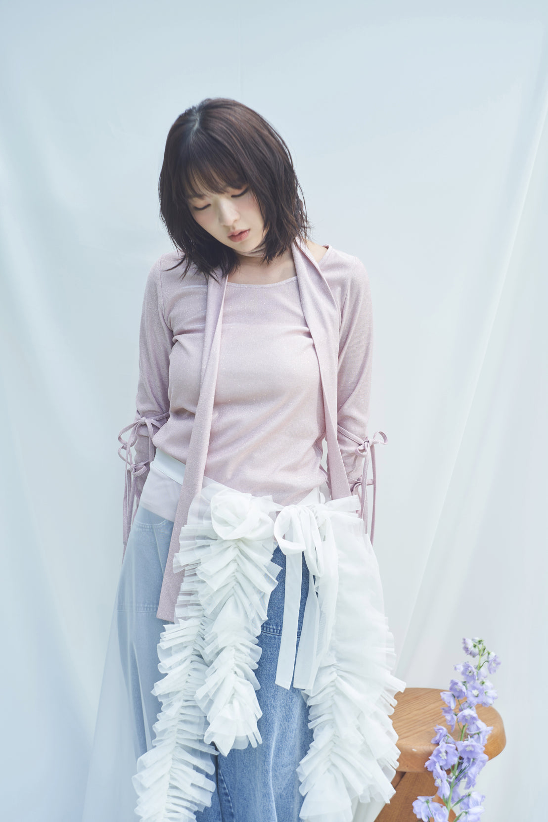 volume tulle wrap skirt