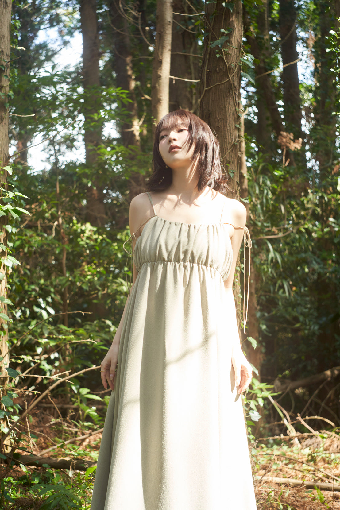gather volume cami one-piece