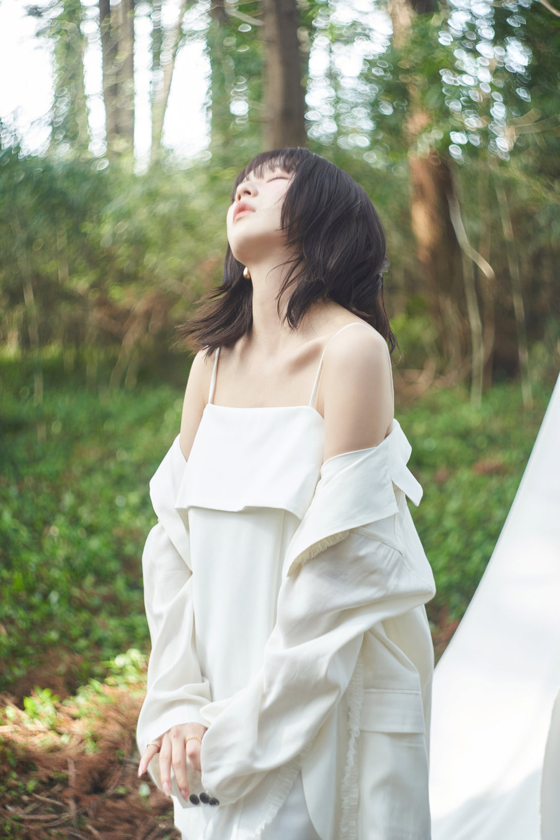 tulle pattern sheer jacket