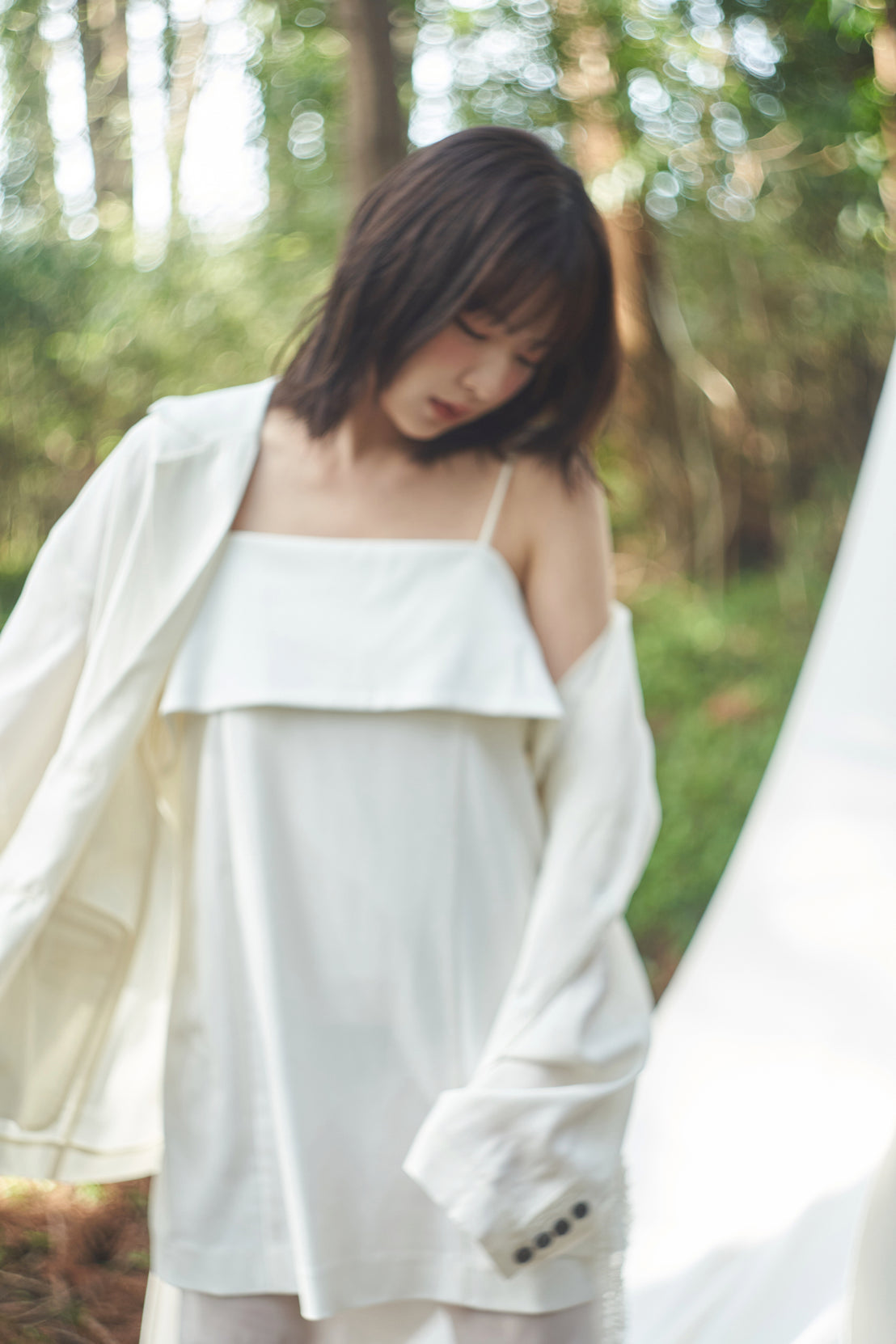 tulle pattern sheer jacket