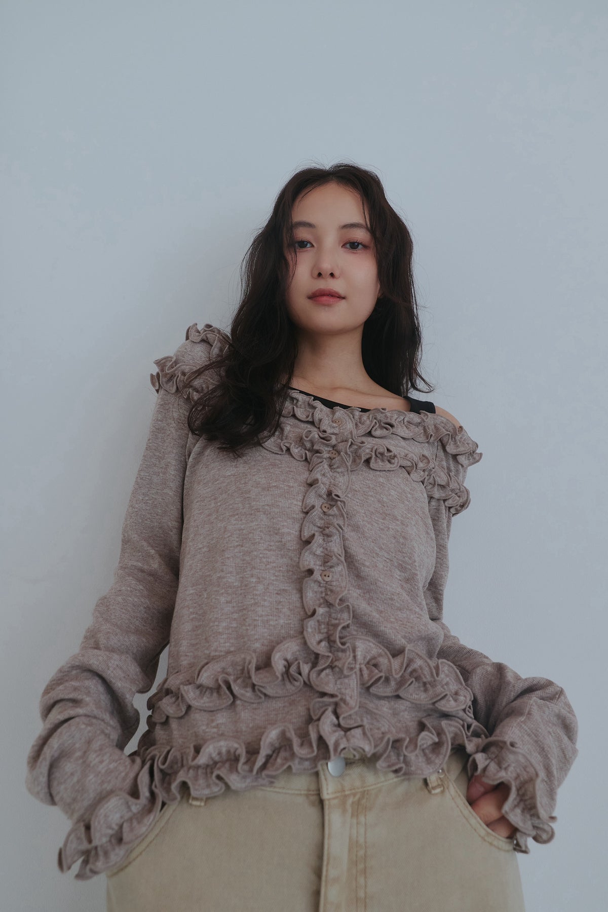 bicolor layered rib knit