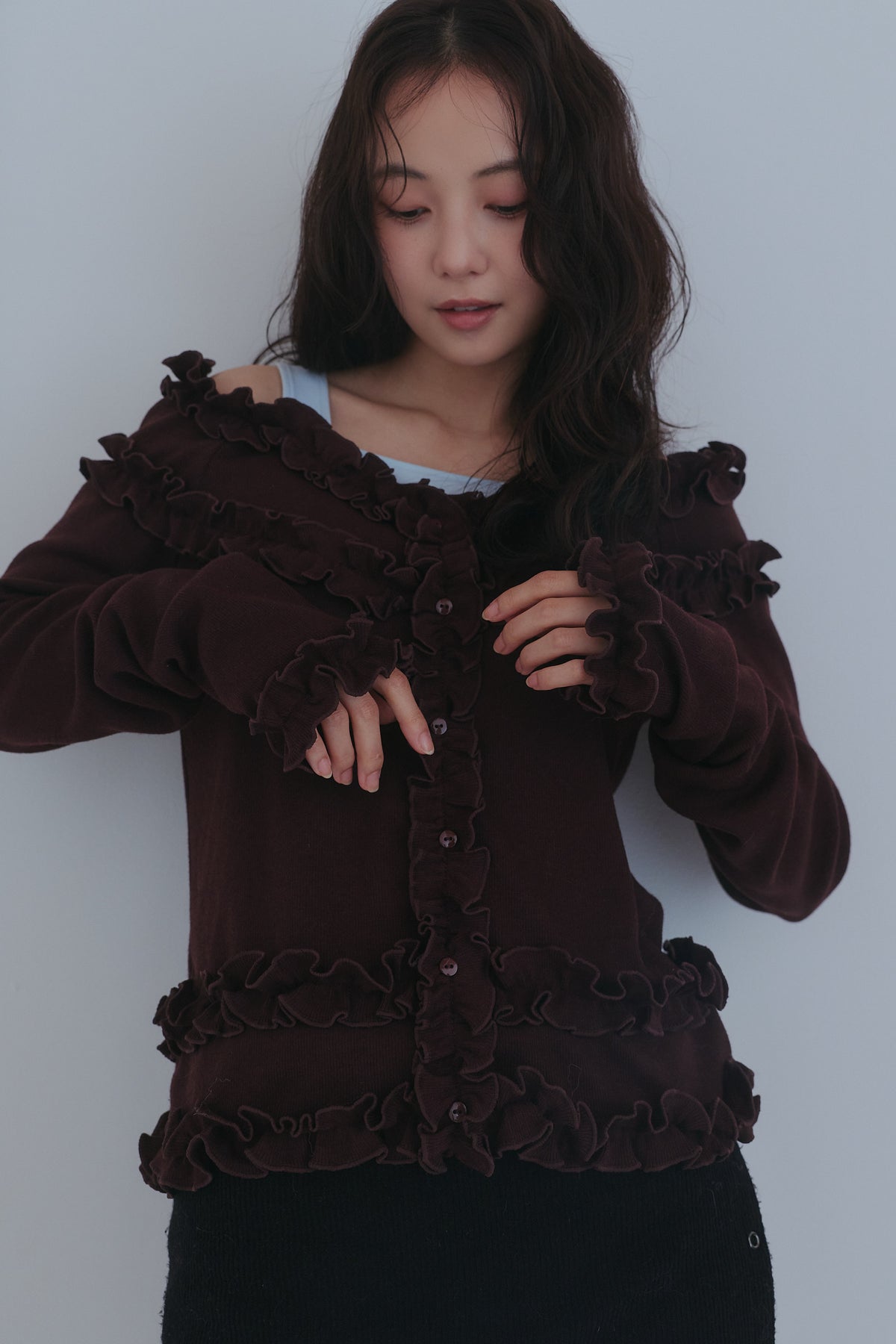 bicolor layered rib knit