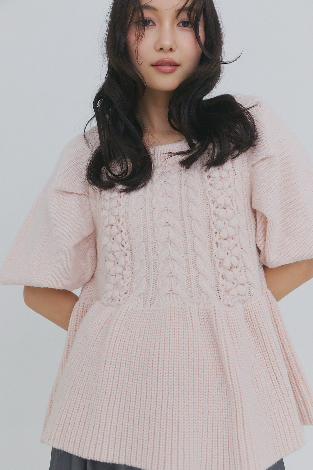 flower cable design knit