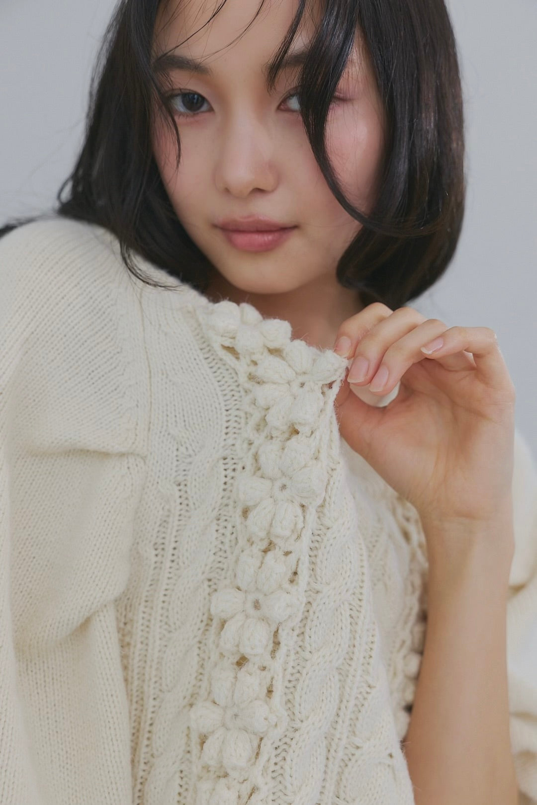 flower cable design knit