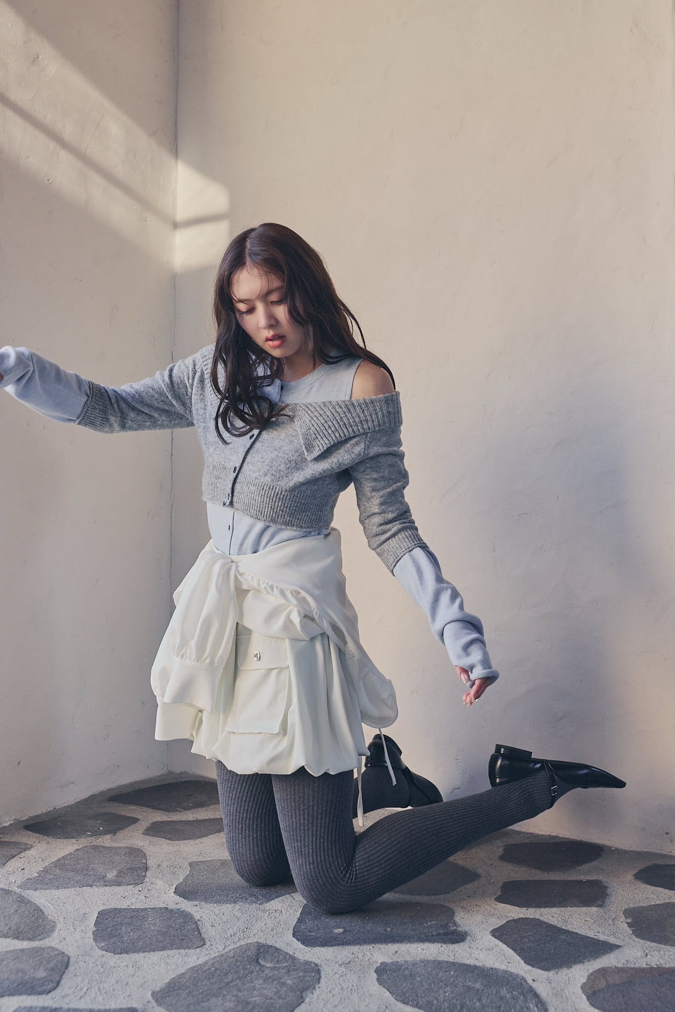 bicolor 2way knit
