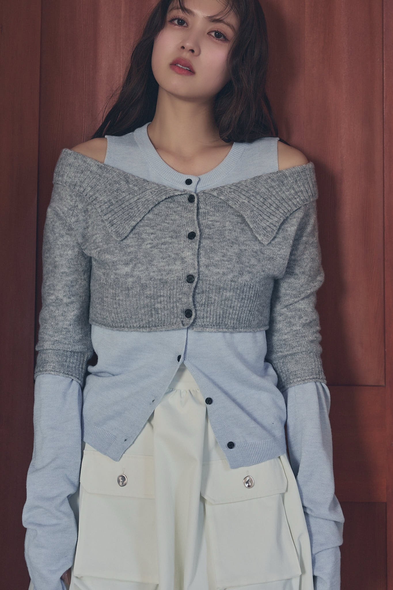 bicolor 2way knit