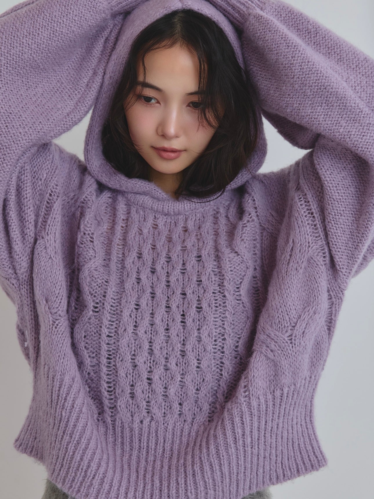 cable knit hoodie