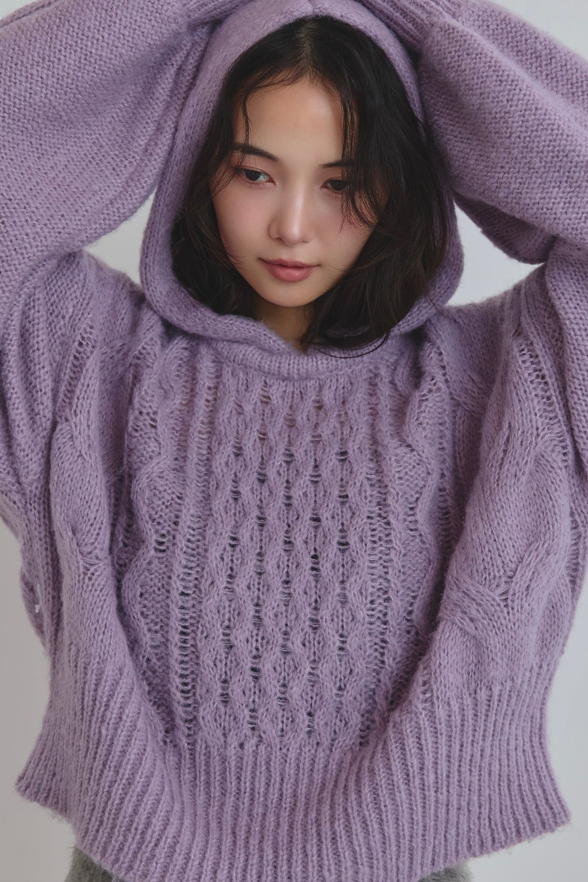 cable knit hoodie