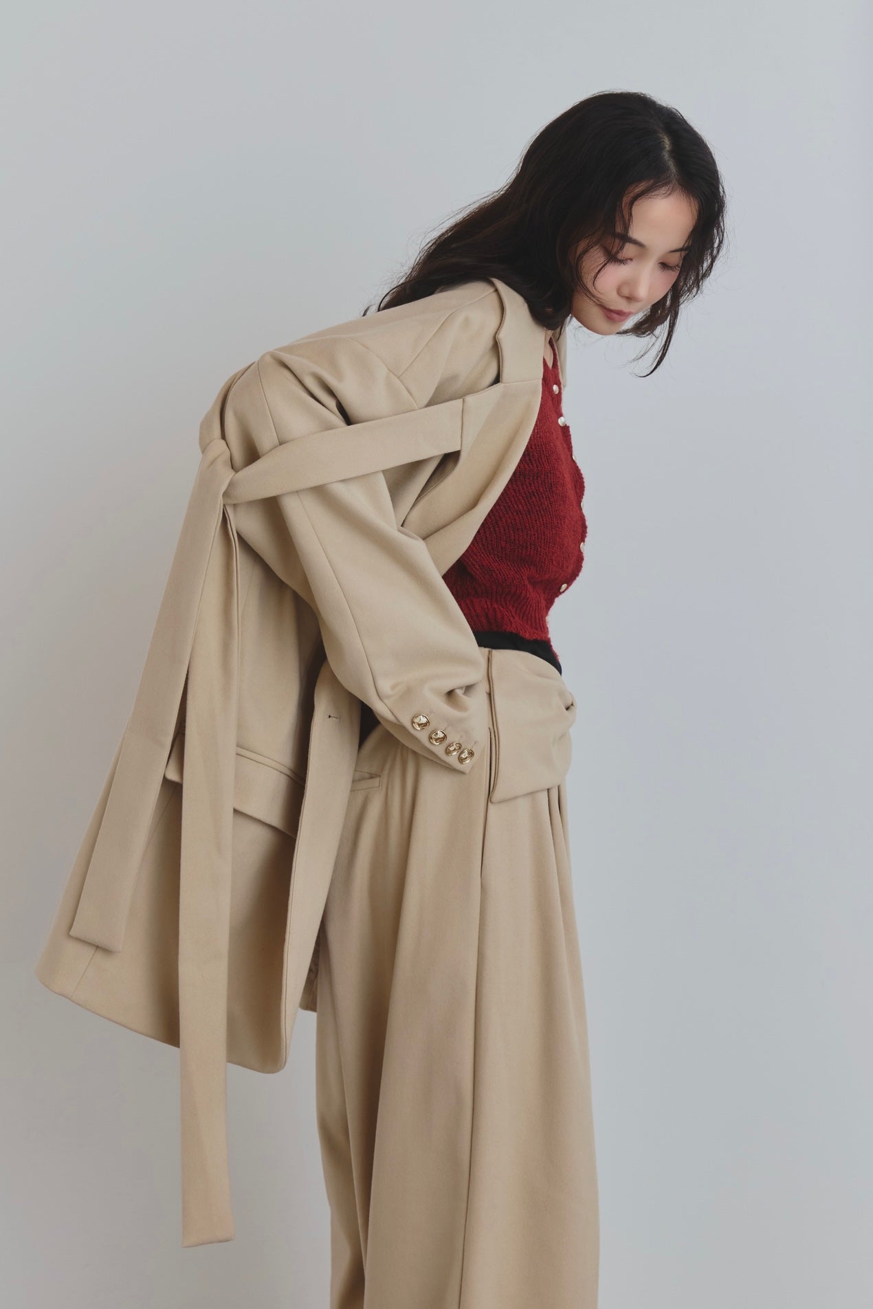 waist ribbon design pants