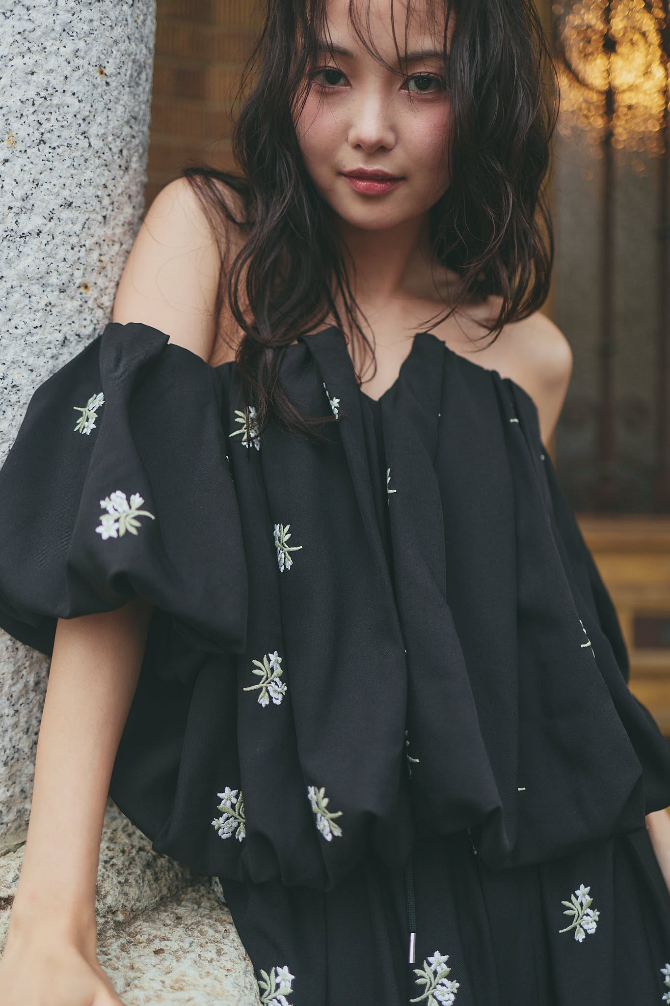 embroidery off shoulder blouse