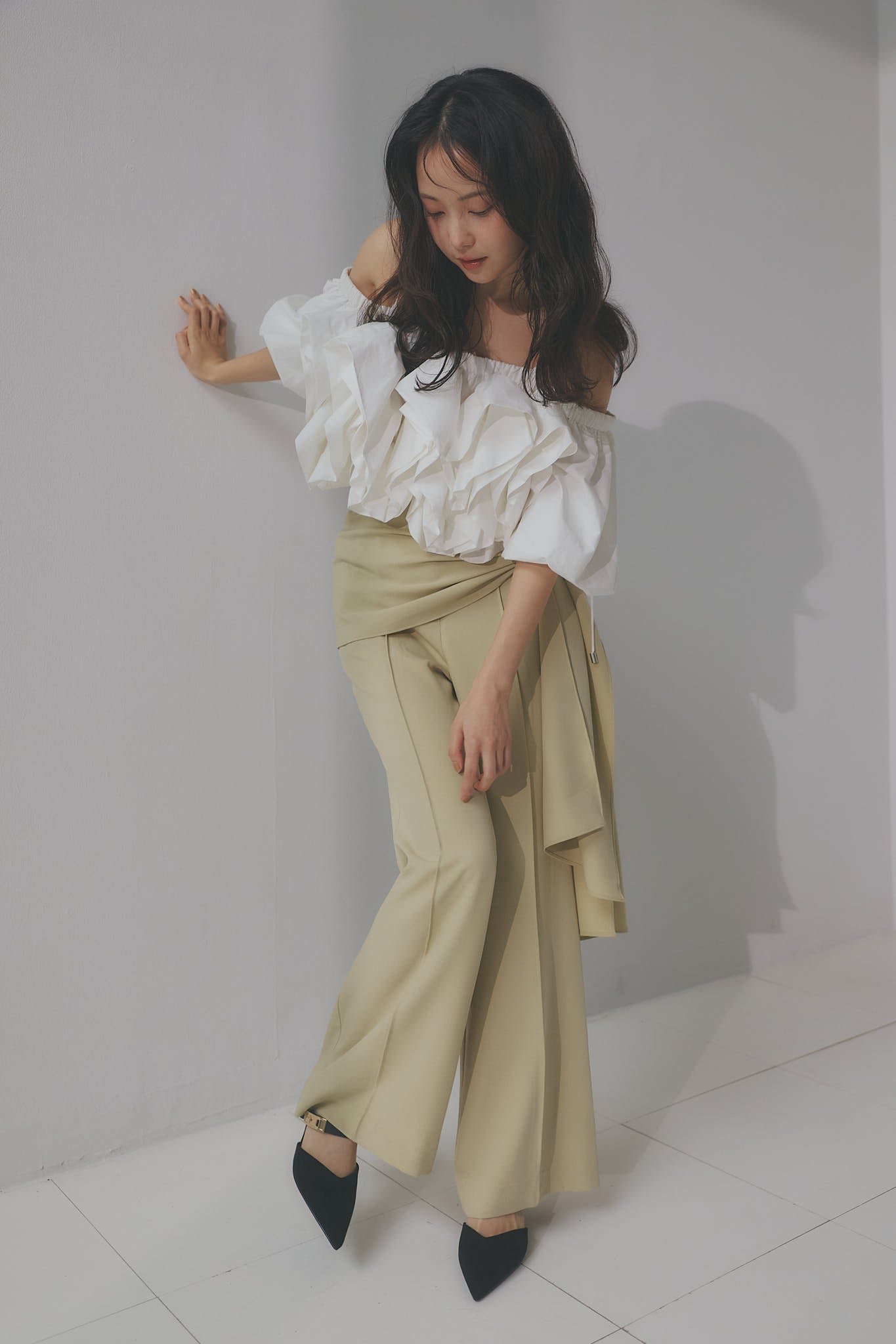 layered rap flare pants