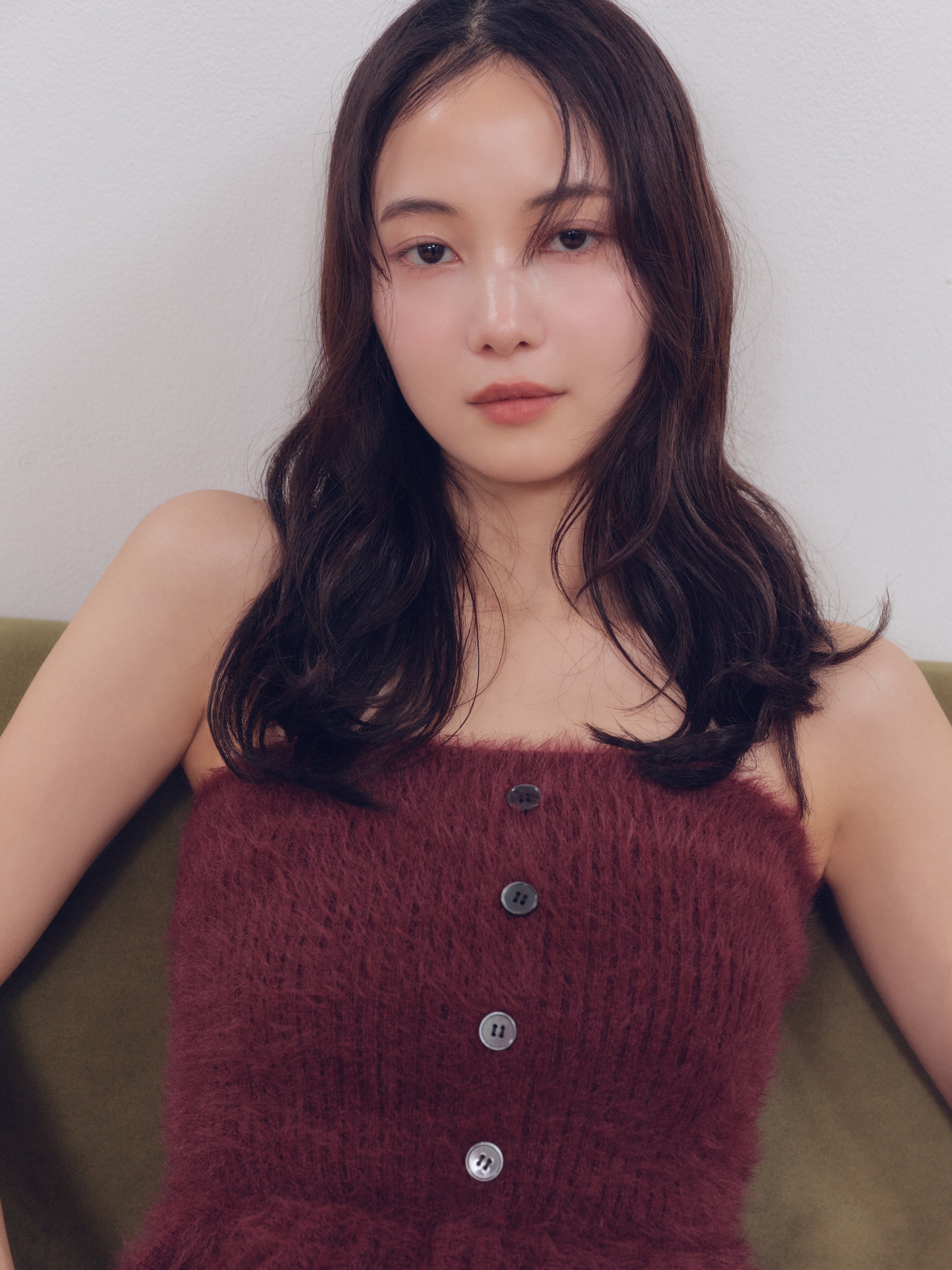 peplum shaggy knit bustier