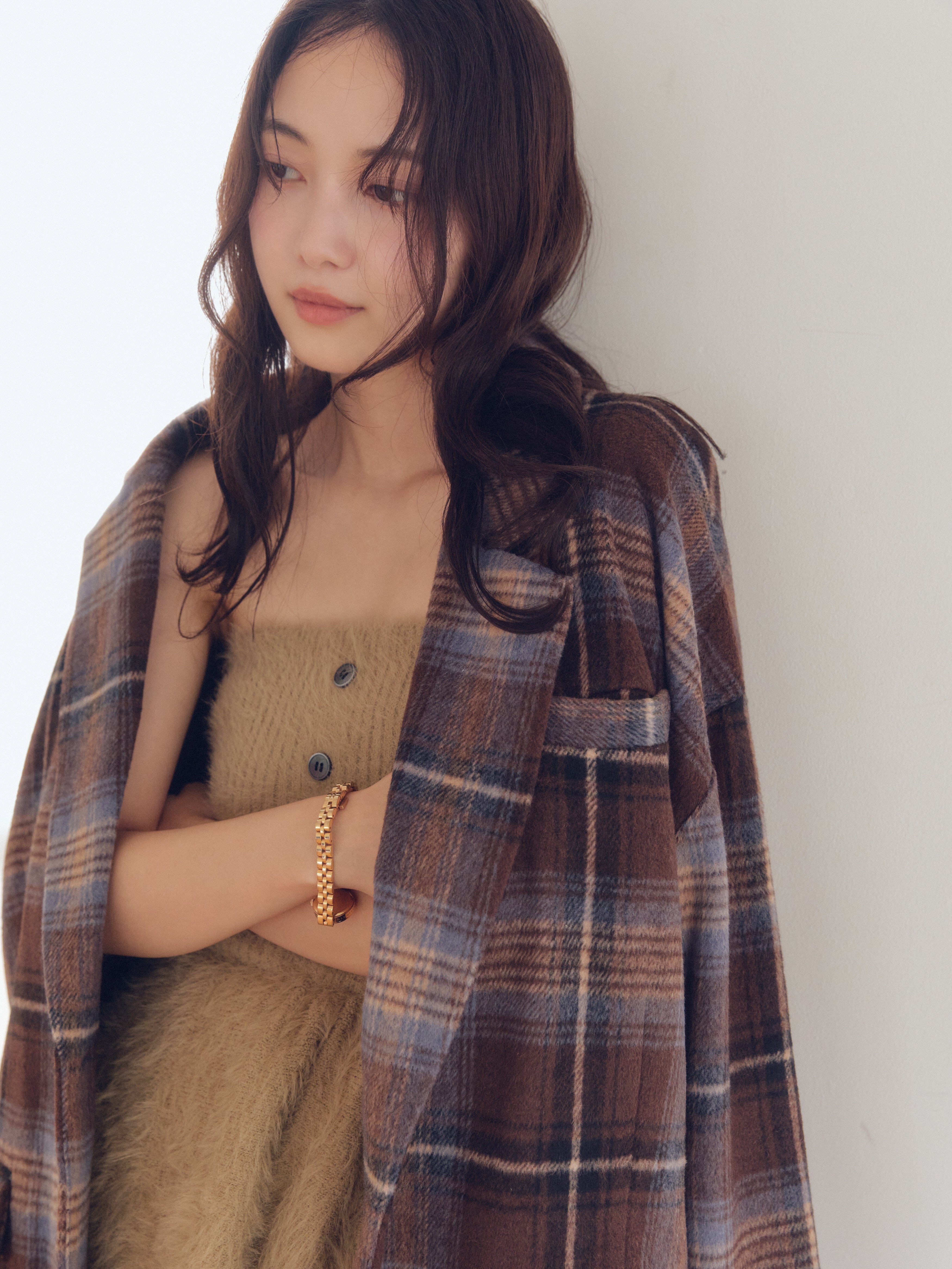 peplum shaggy knit bustier