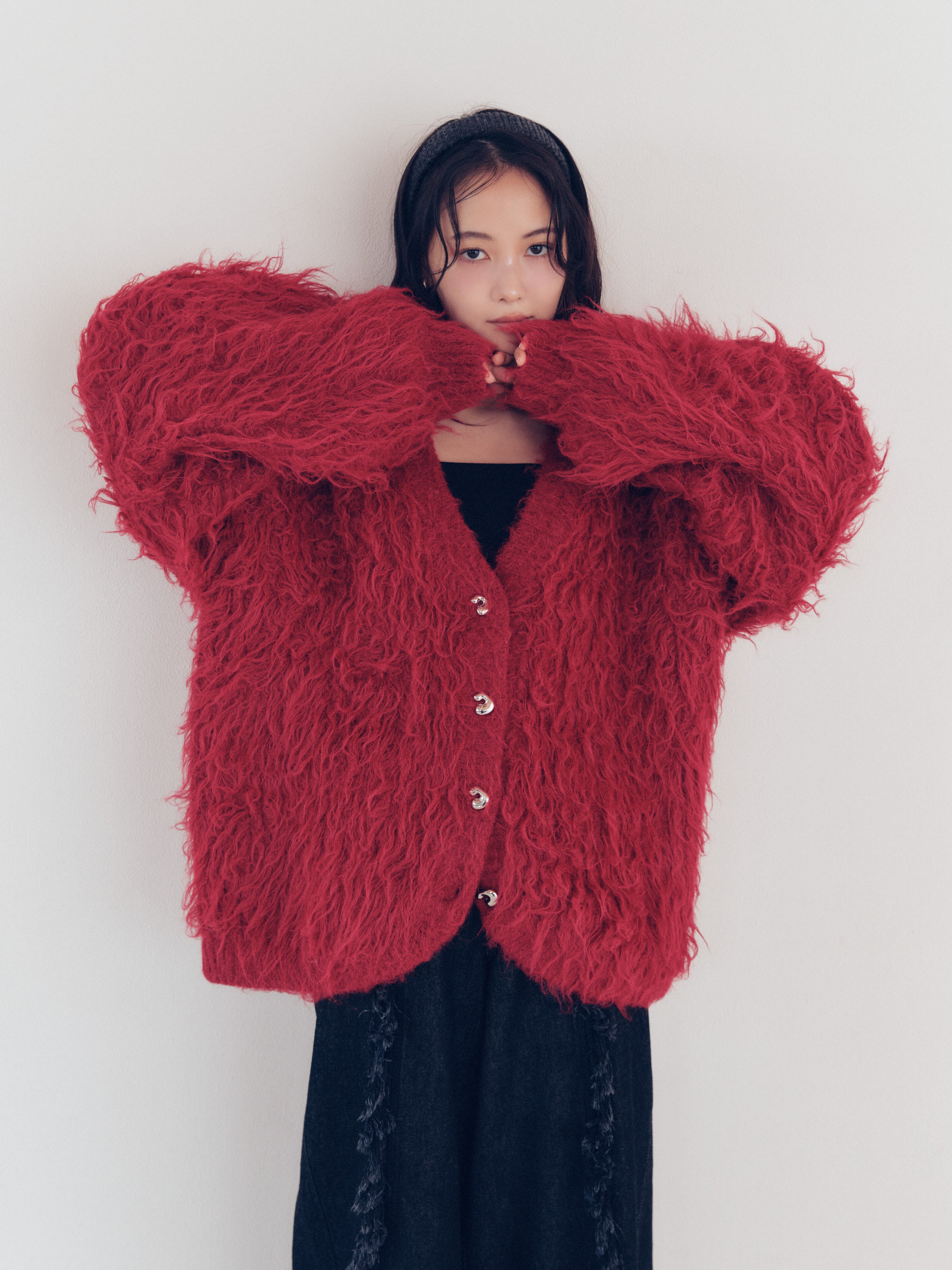 unique button knit cardigan