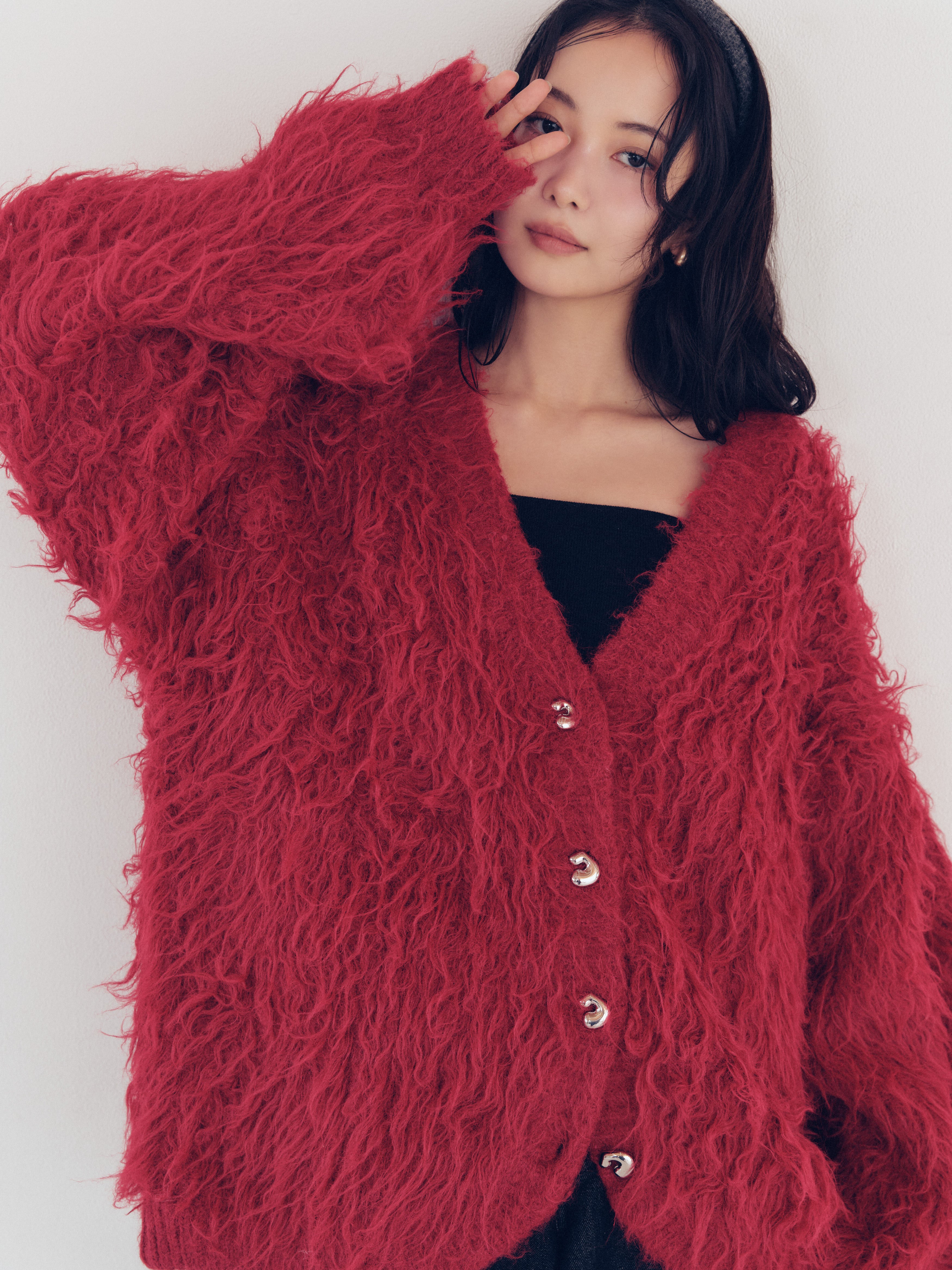 unique button knit cardigan