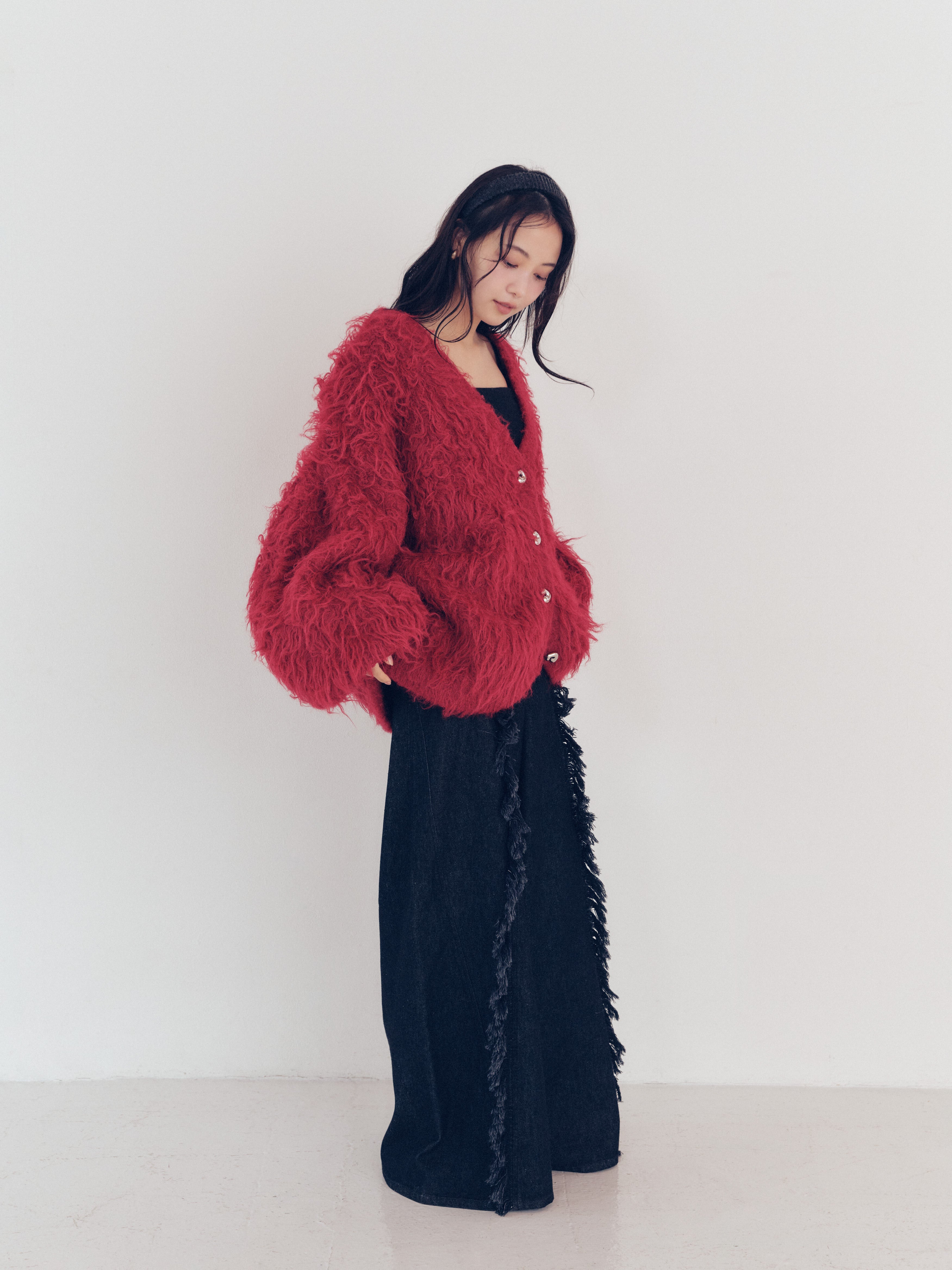 unique button knit cardigan