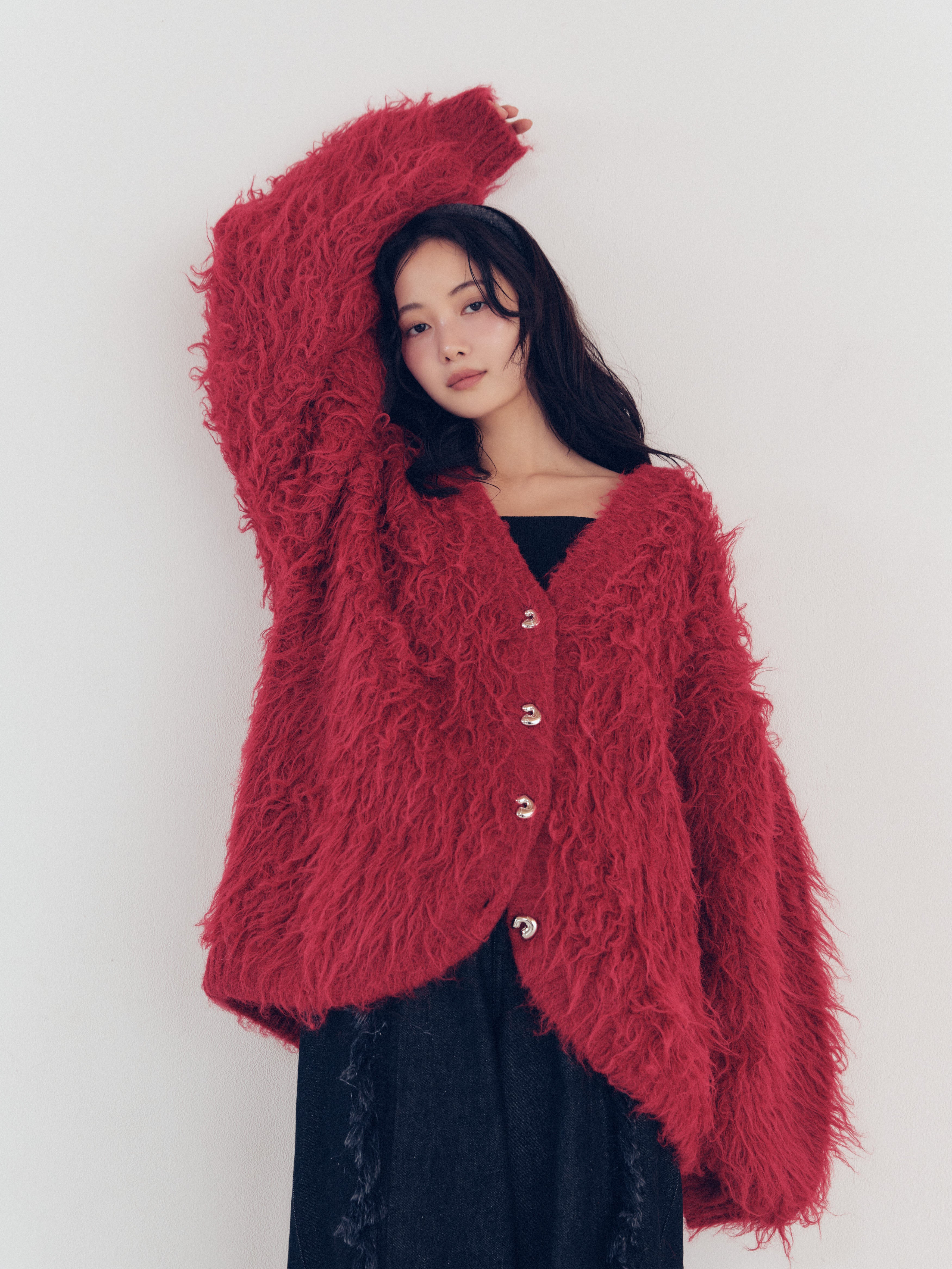 unique button knit cardigan