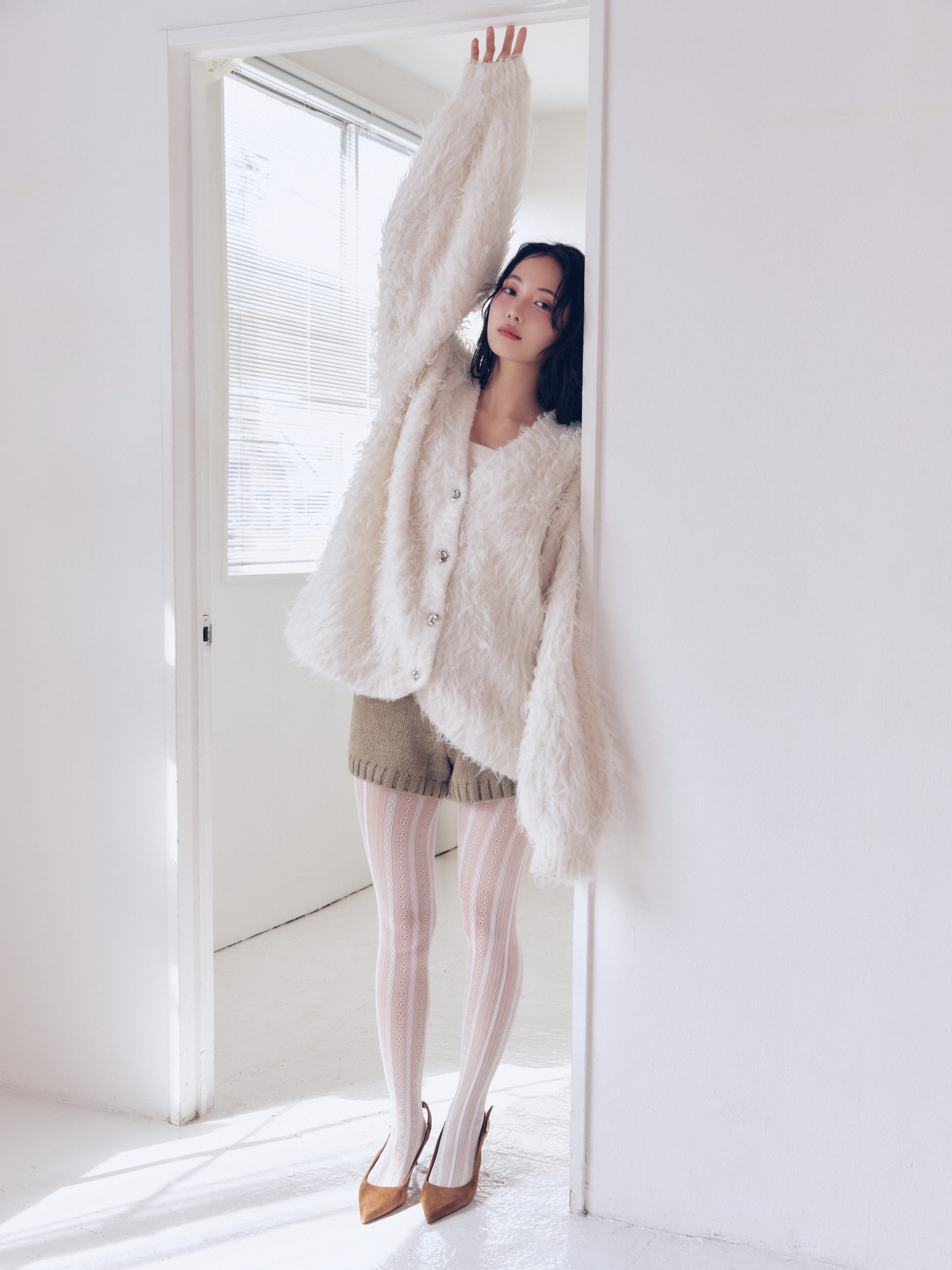 unique button knit cardigan