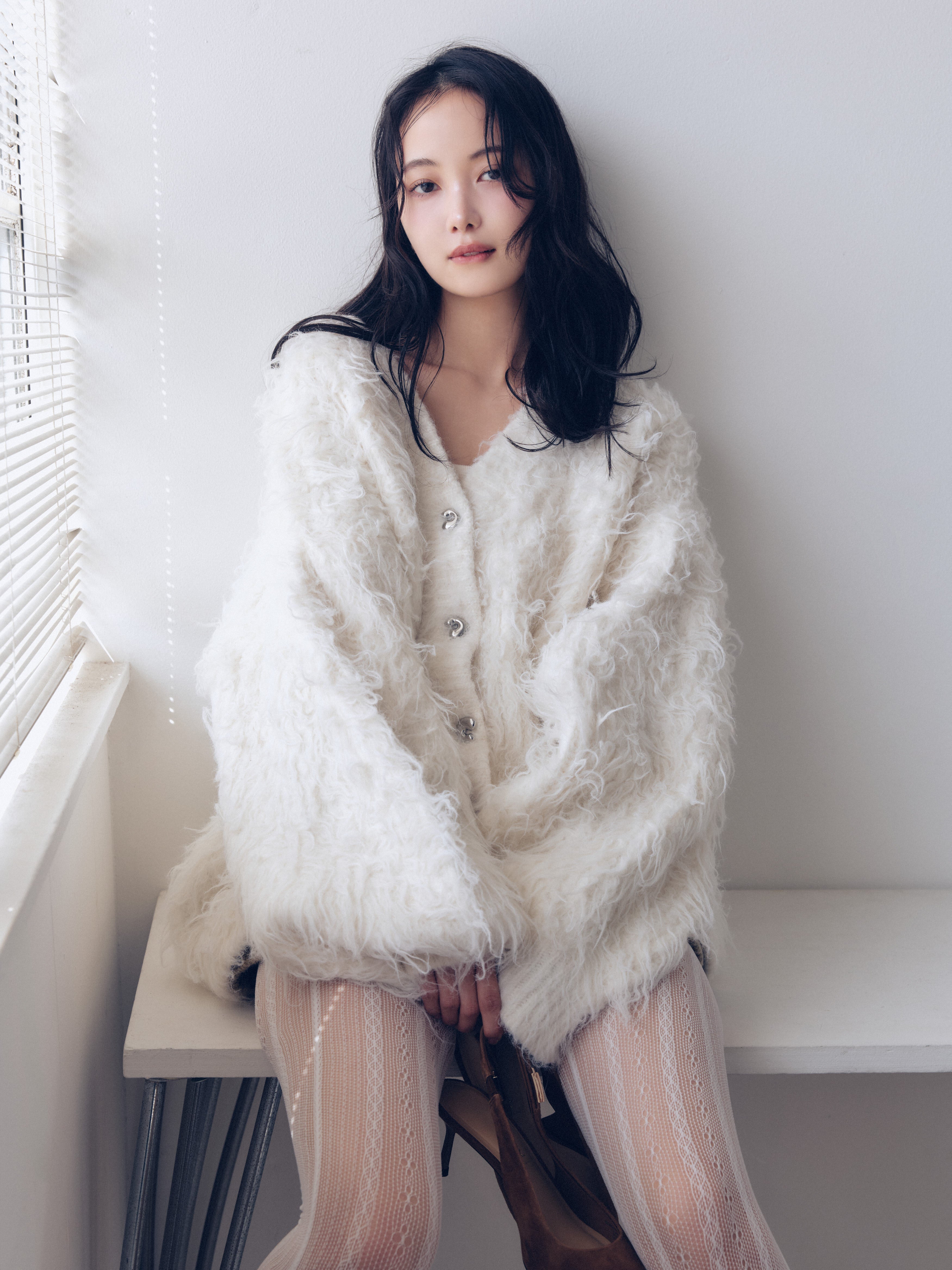 unique button knit cardigan