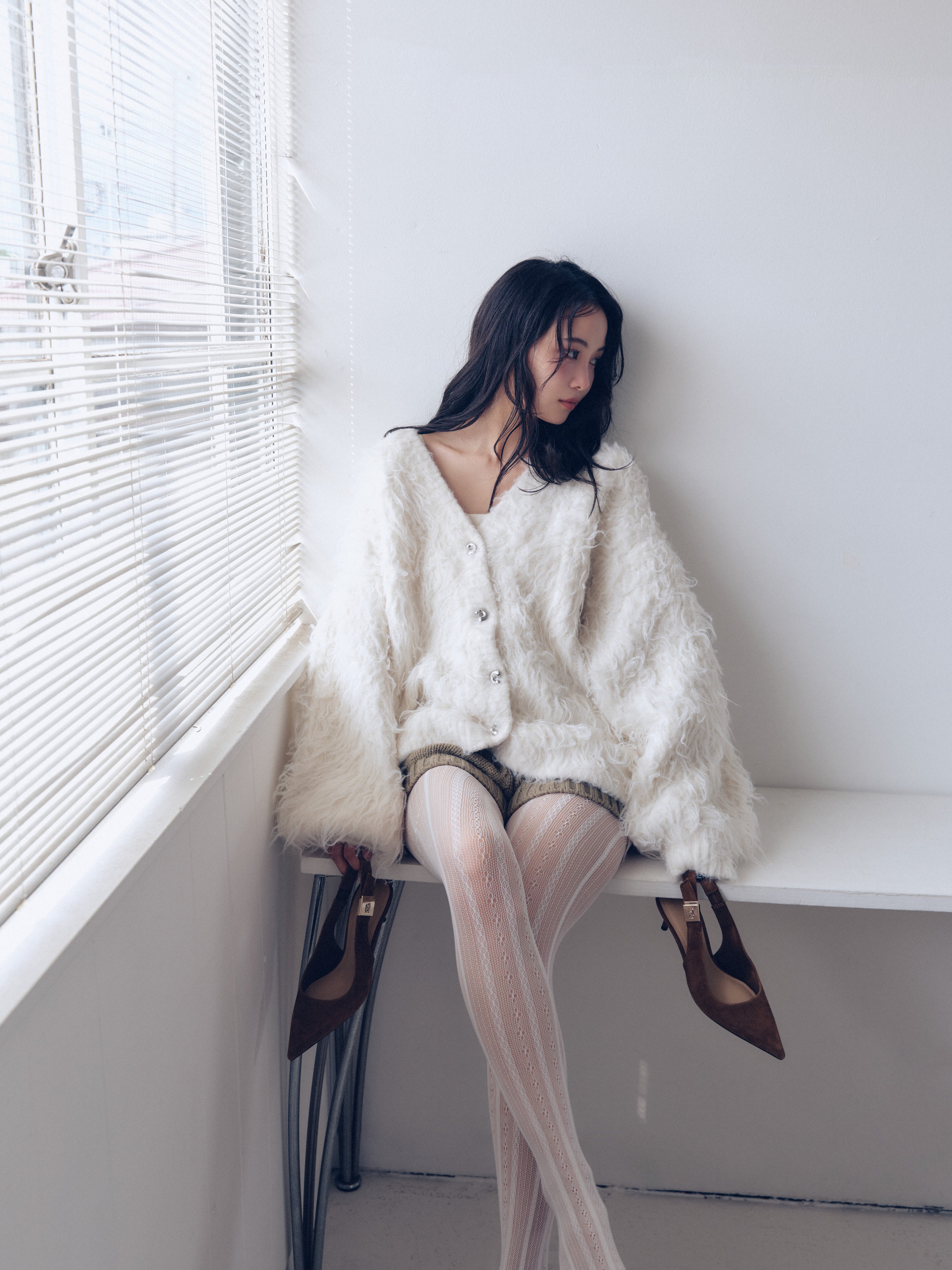 unique button knit cardigan