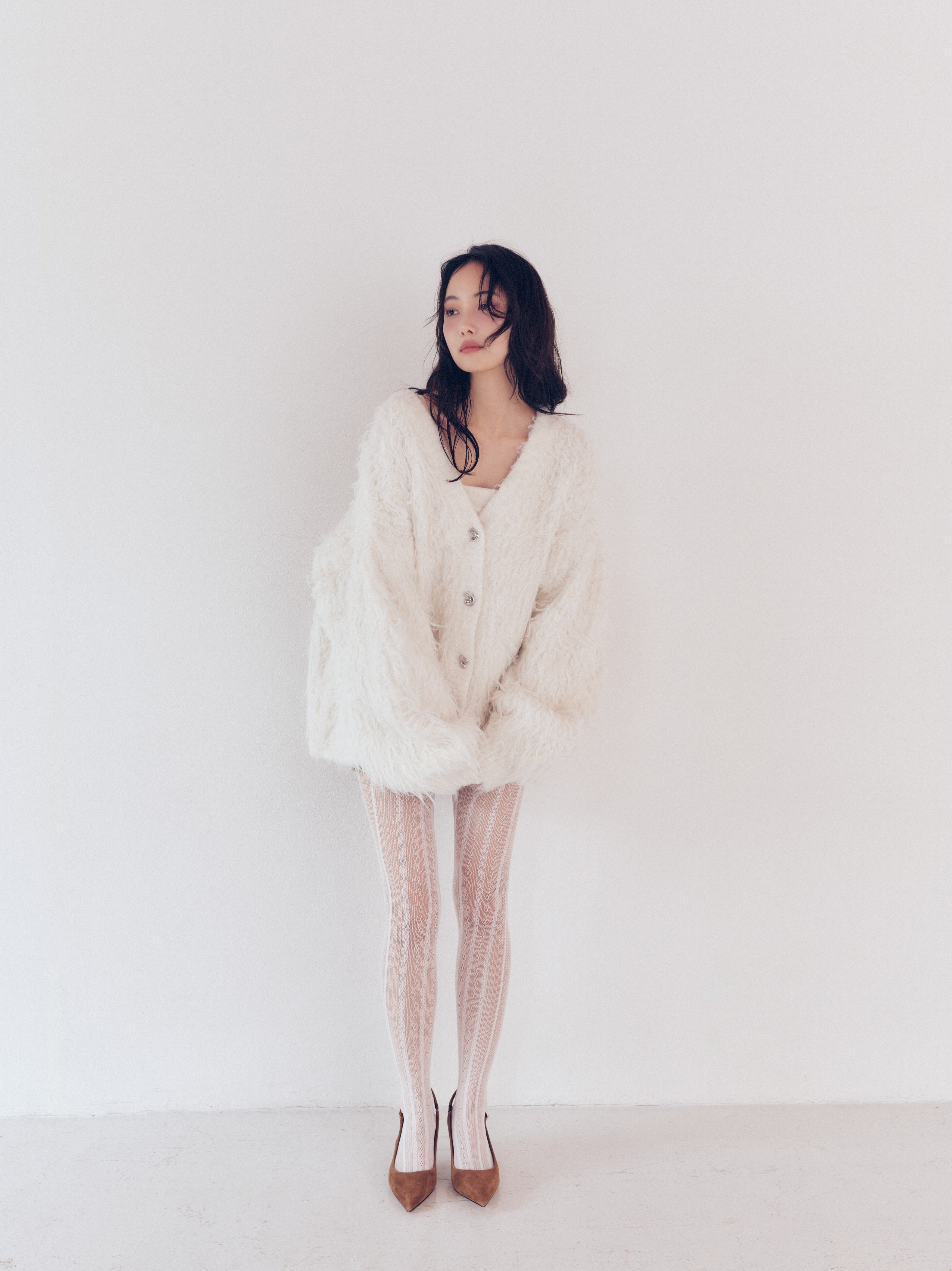 unique button knit cardigan