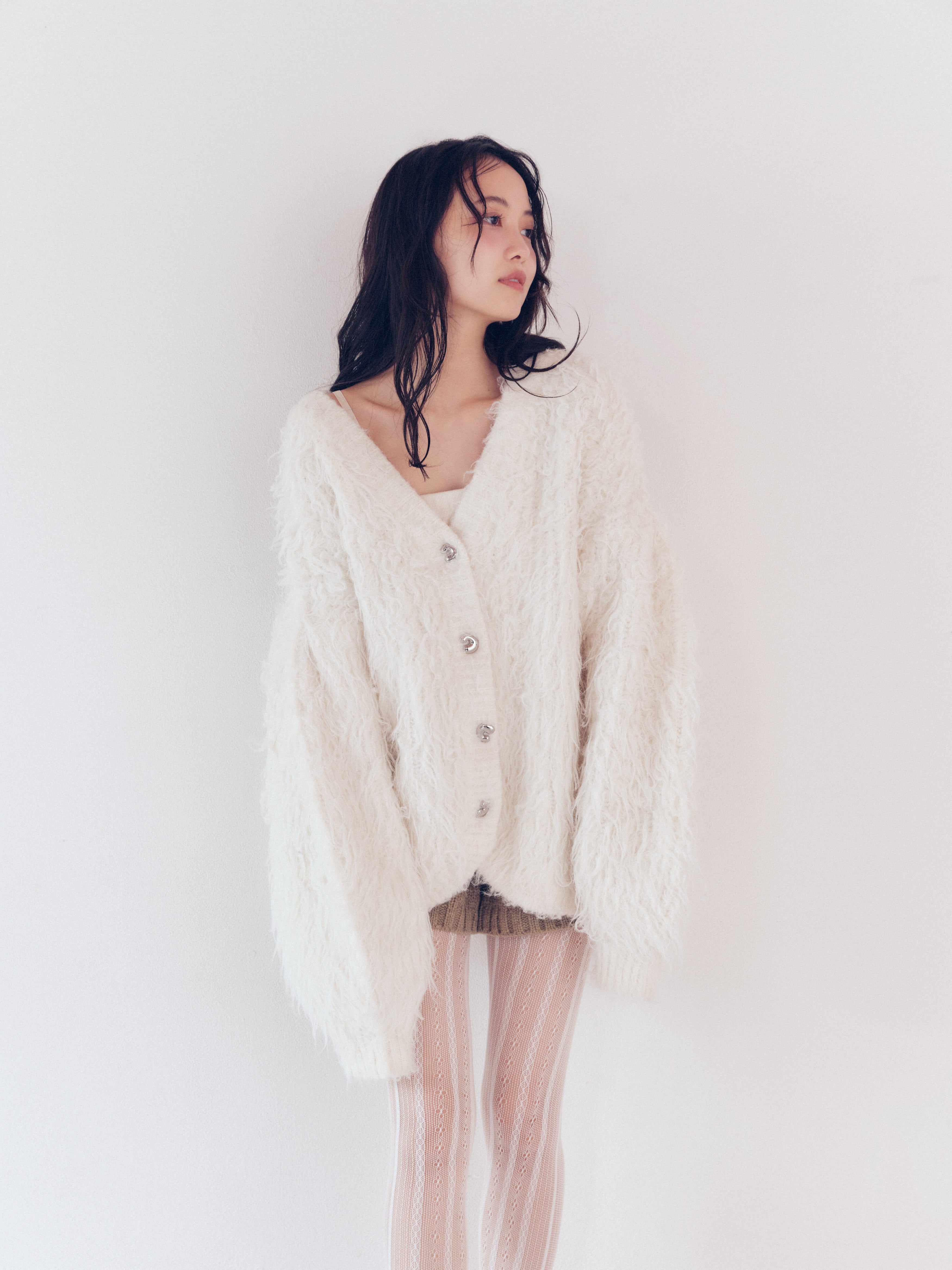 unique button knit cardigan