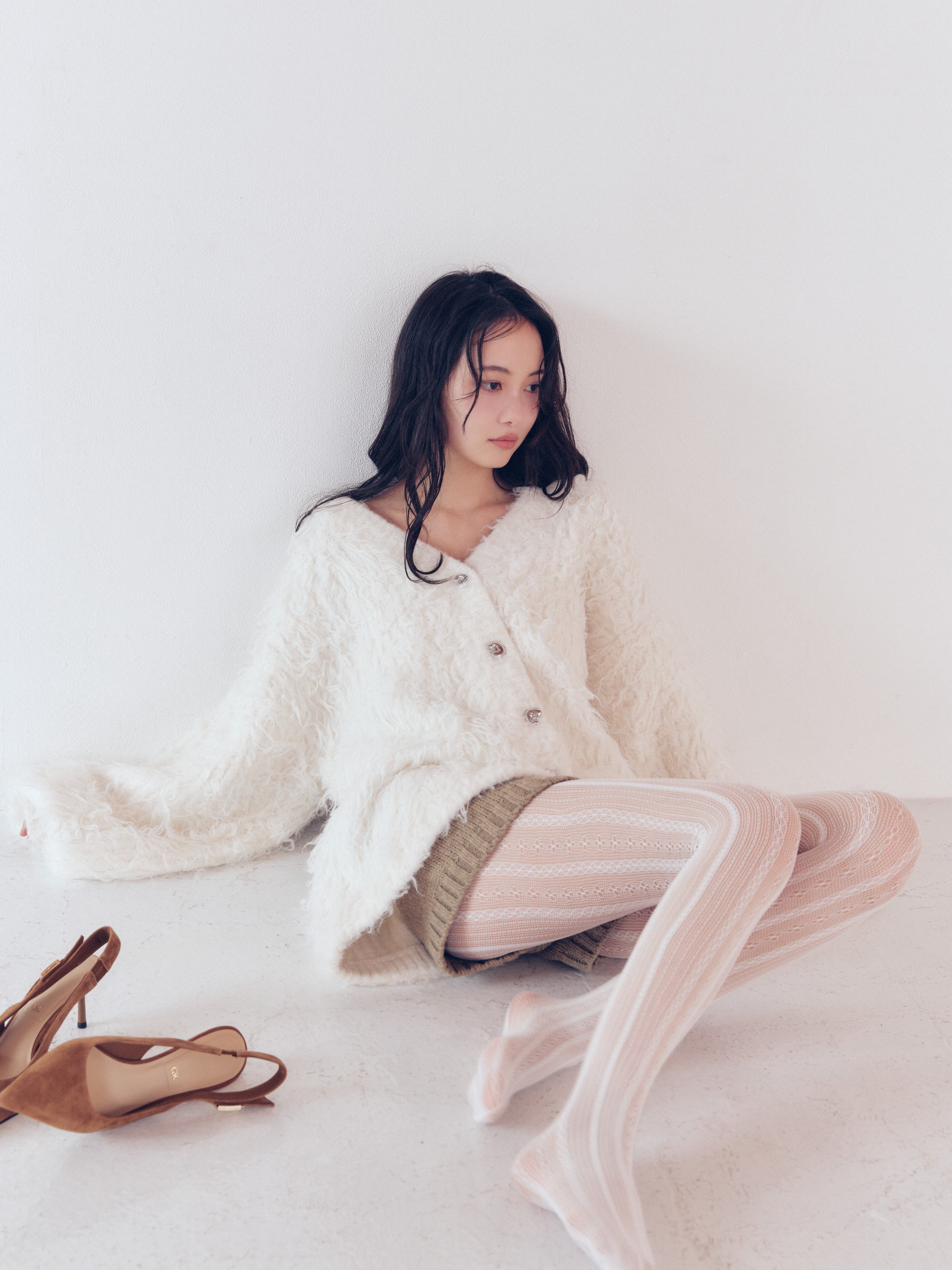 unique button knit cardigan