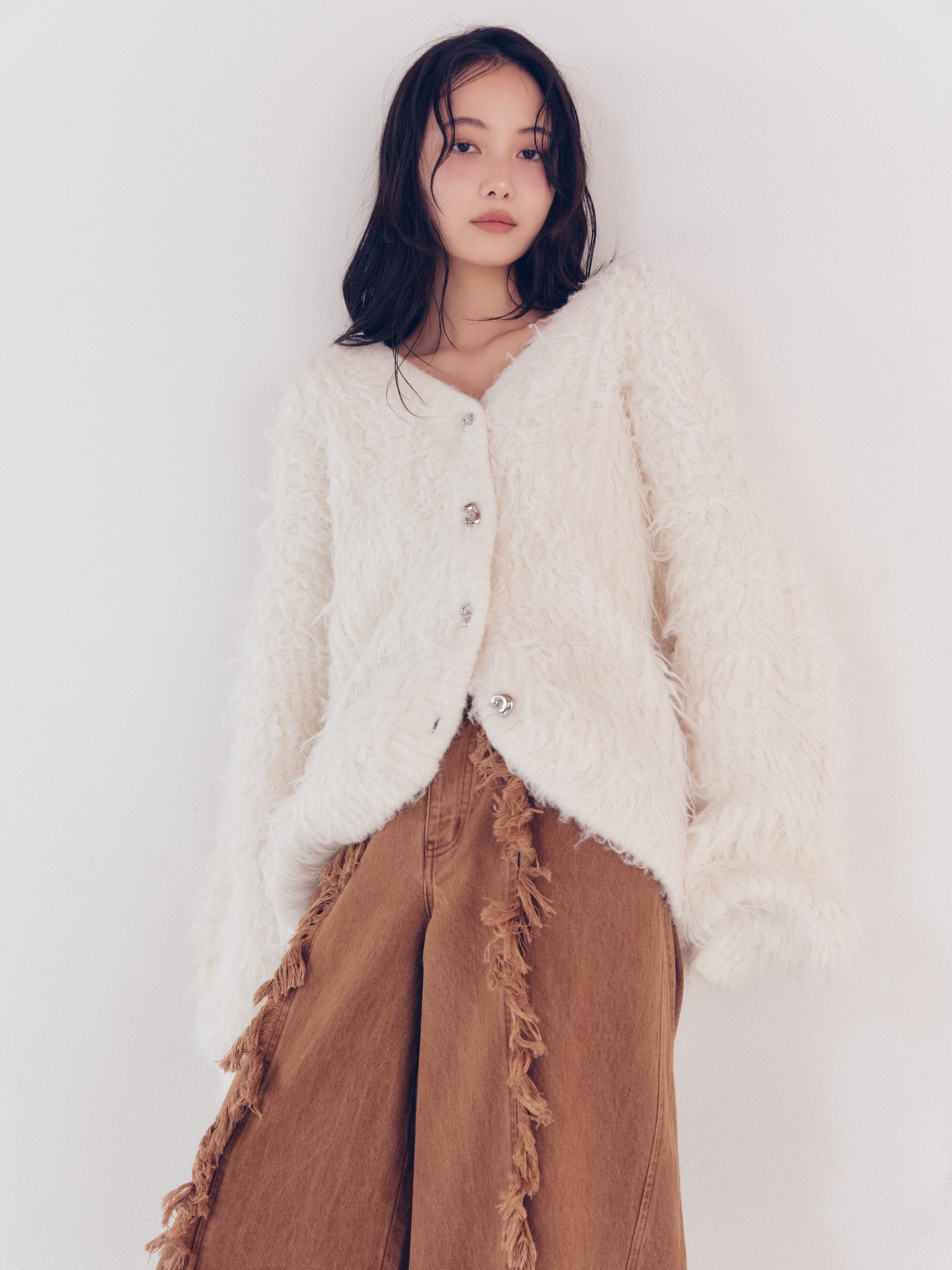 unique button knit cardigan