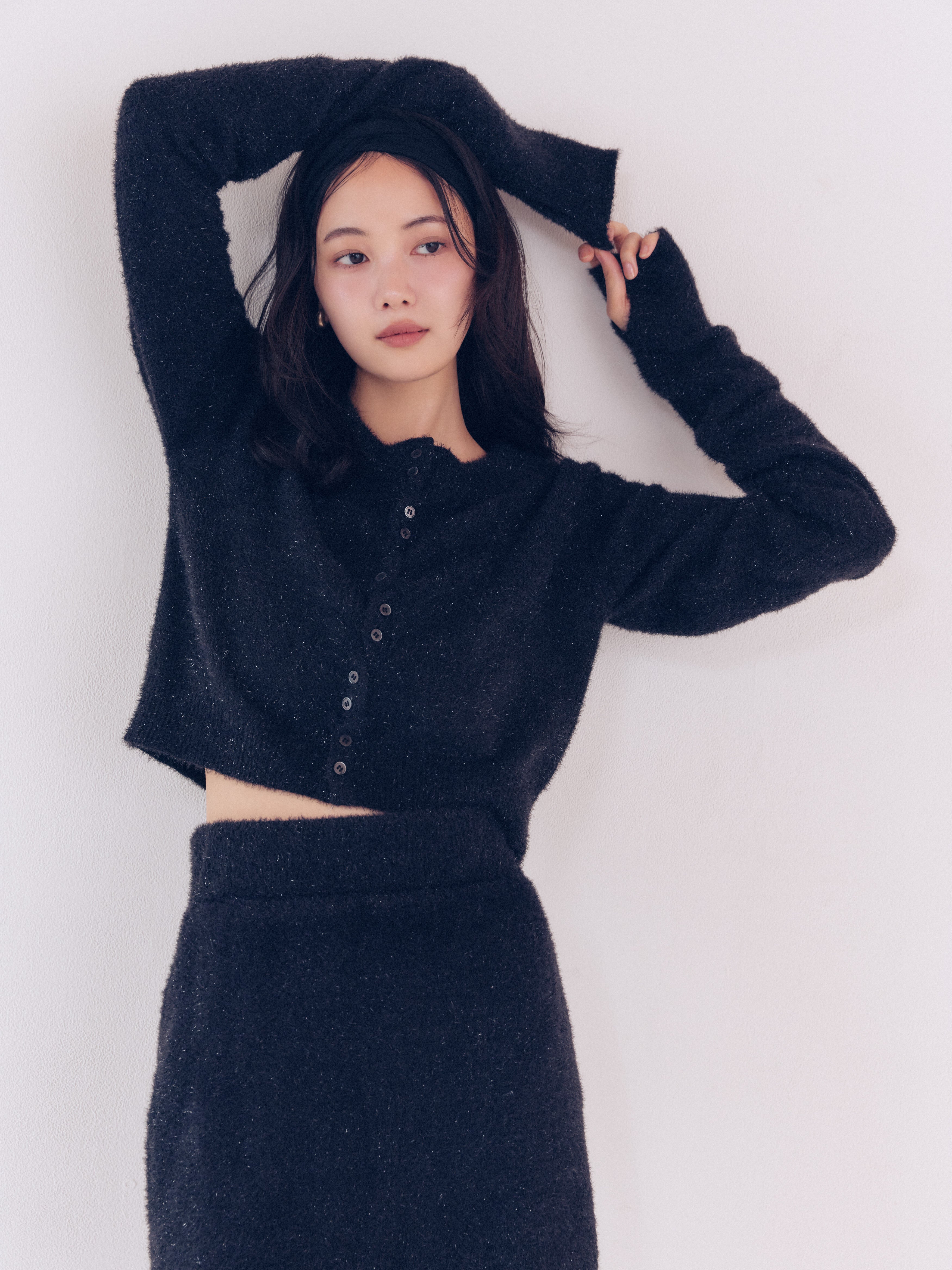 glitter long sleeve cardigan