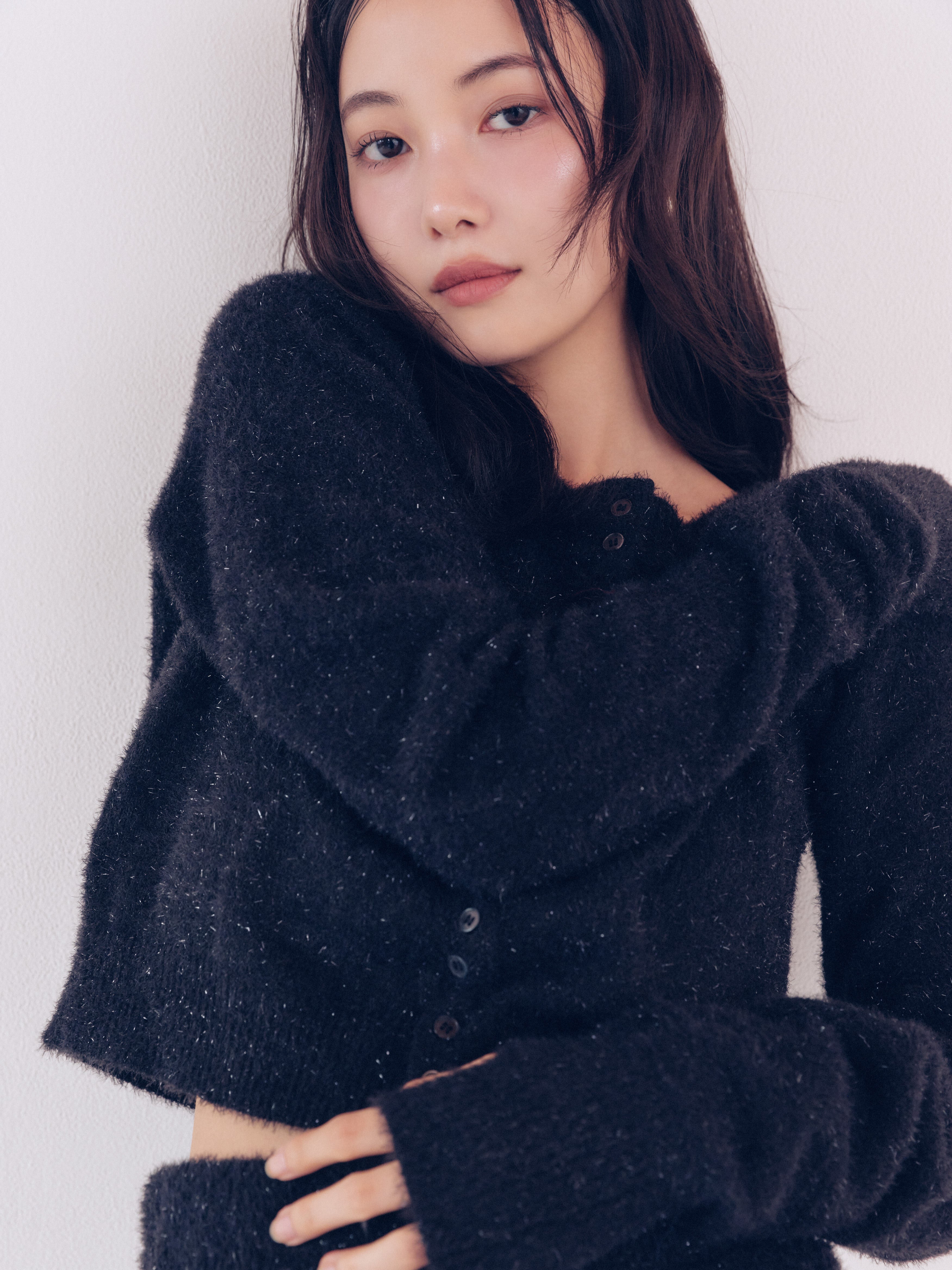 glitter long sleeve cardigan