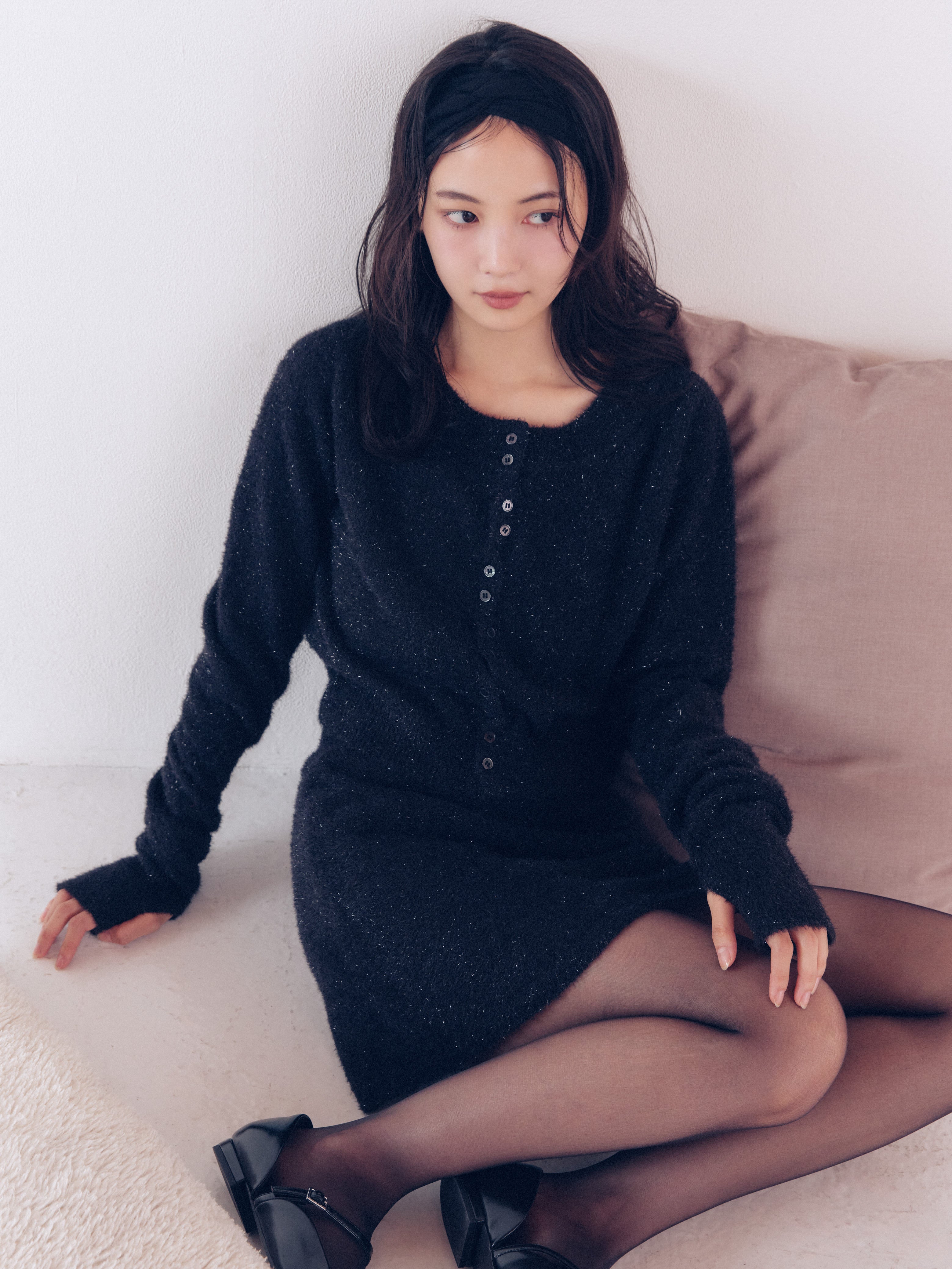 glitter long sleeve cardigan