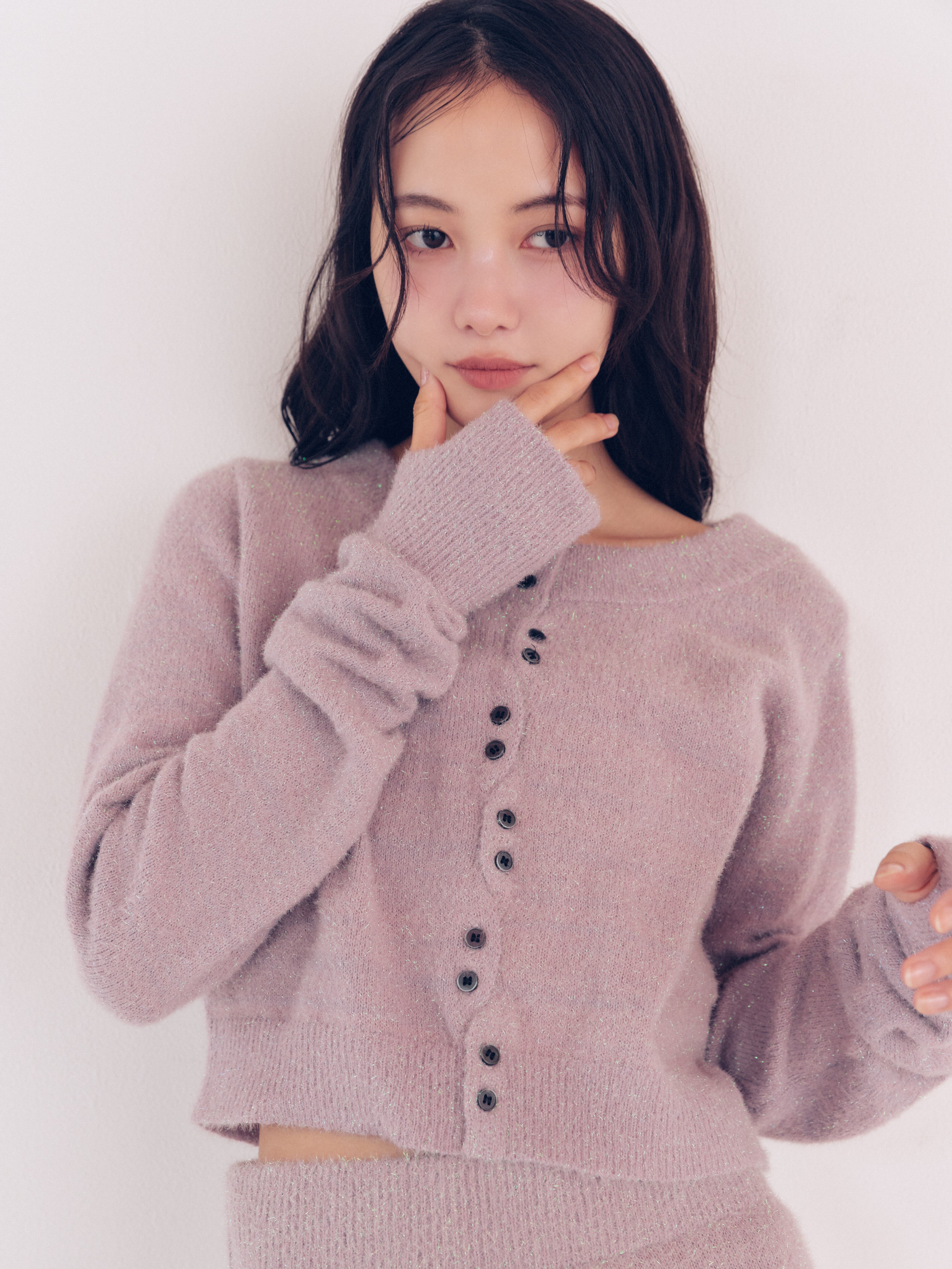 glitter long sleeve cardigan