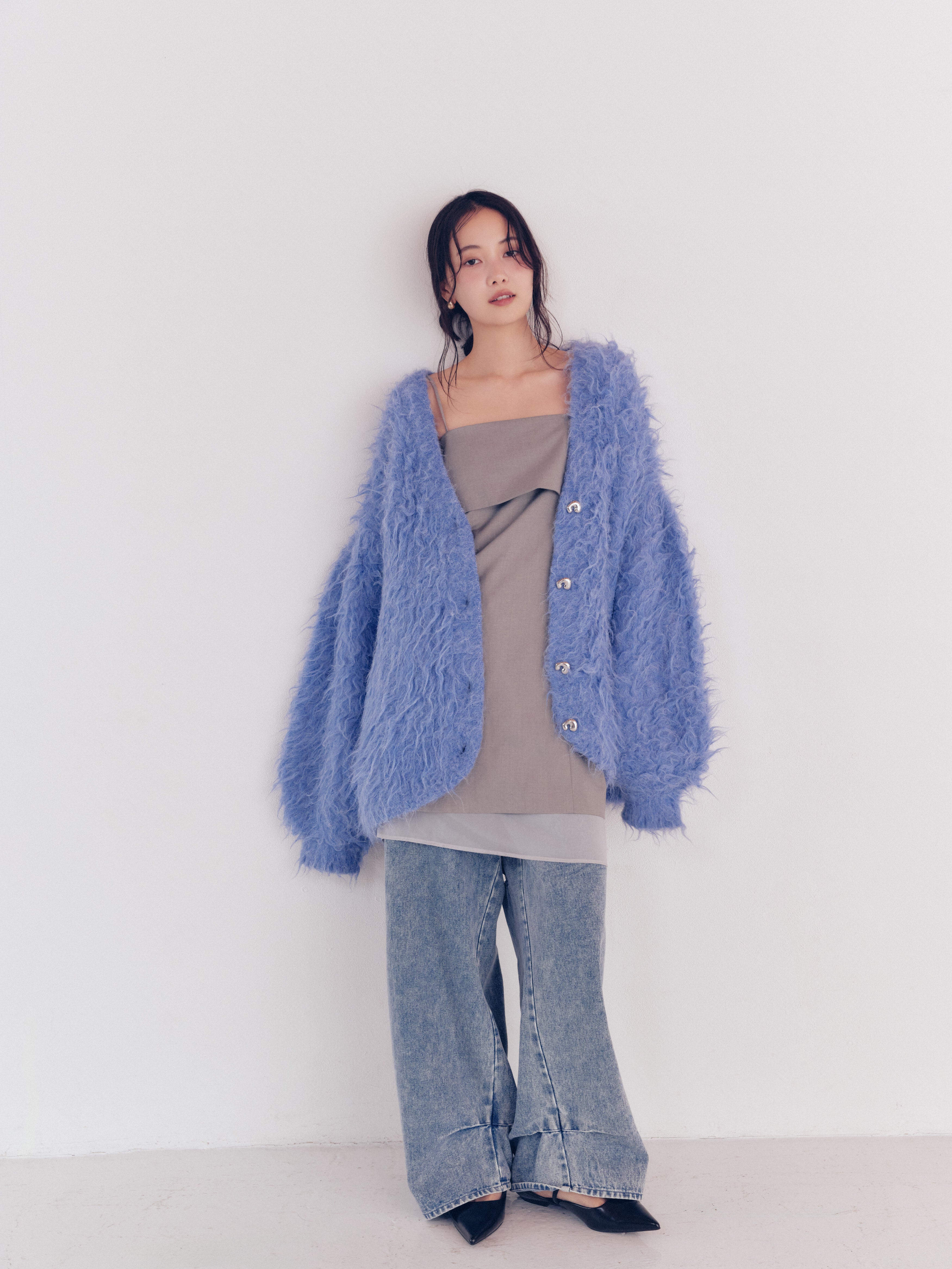 unique button knit cardigan