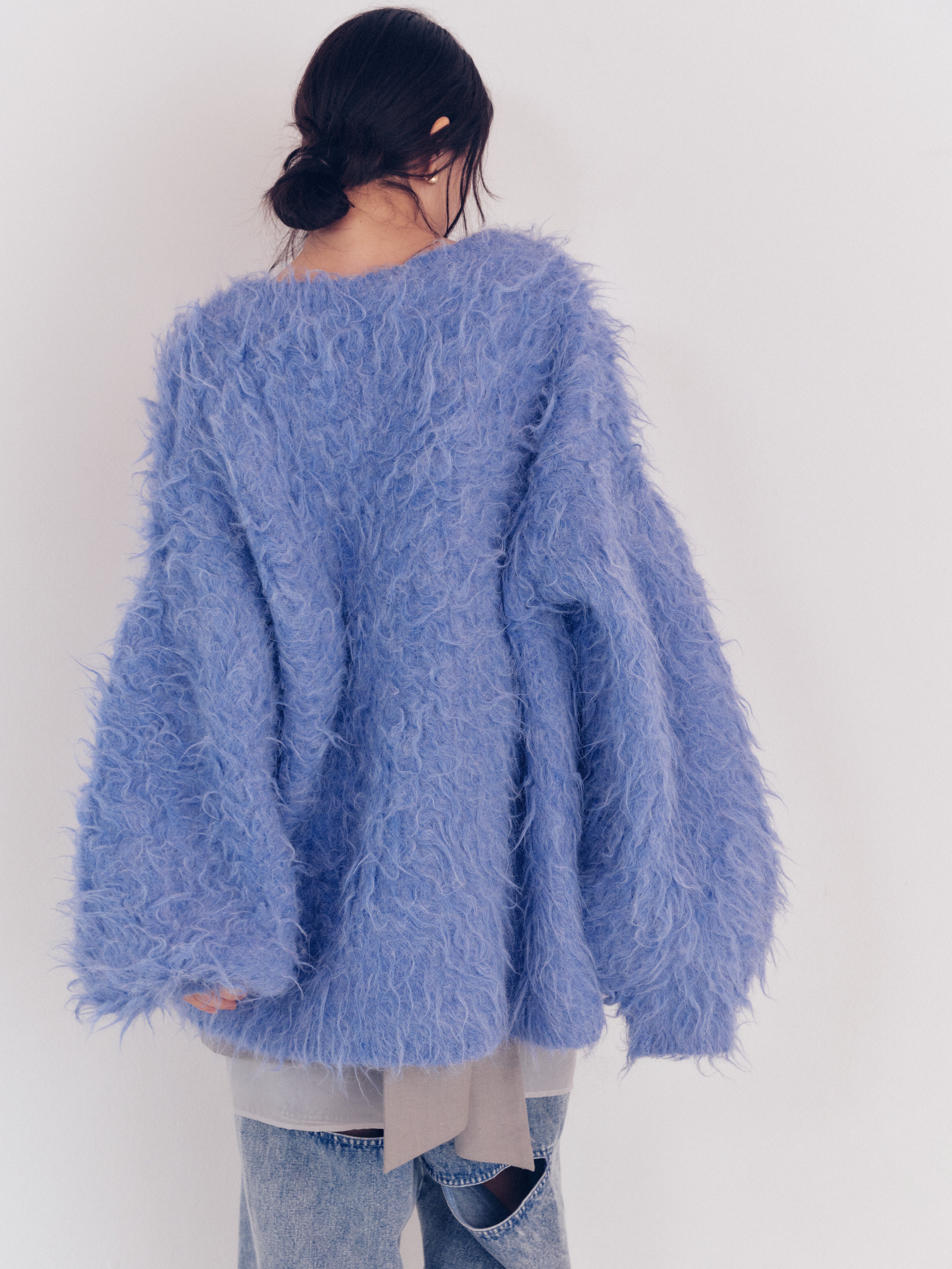 unique button knit cardigan