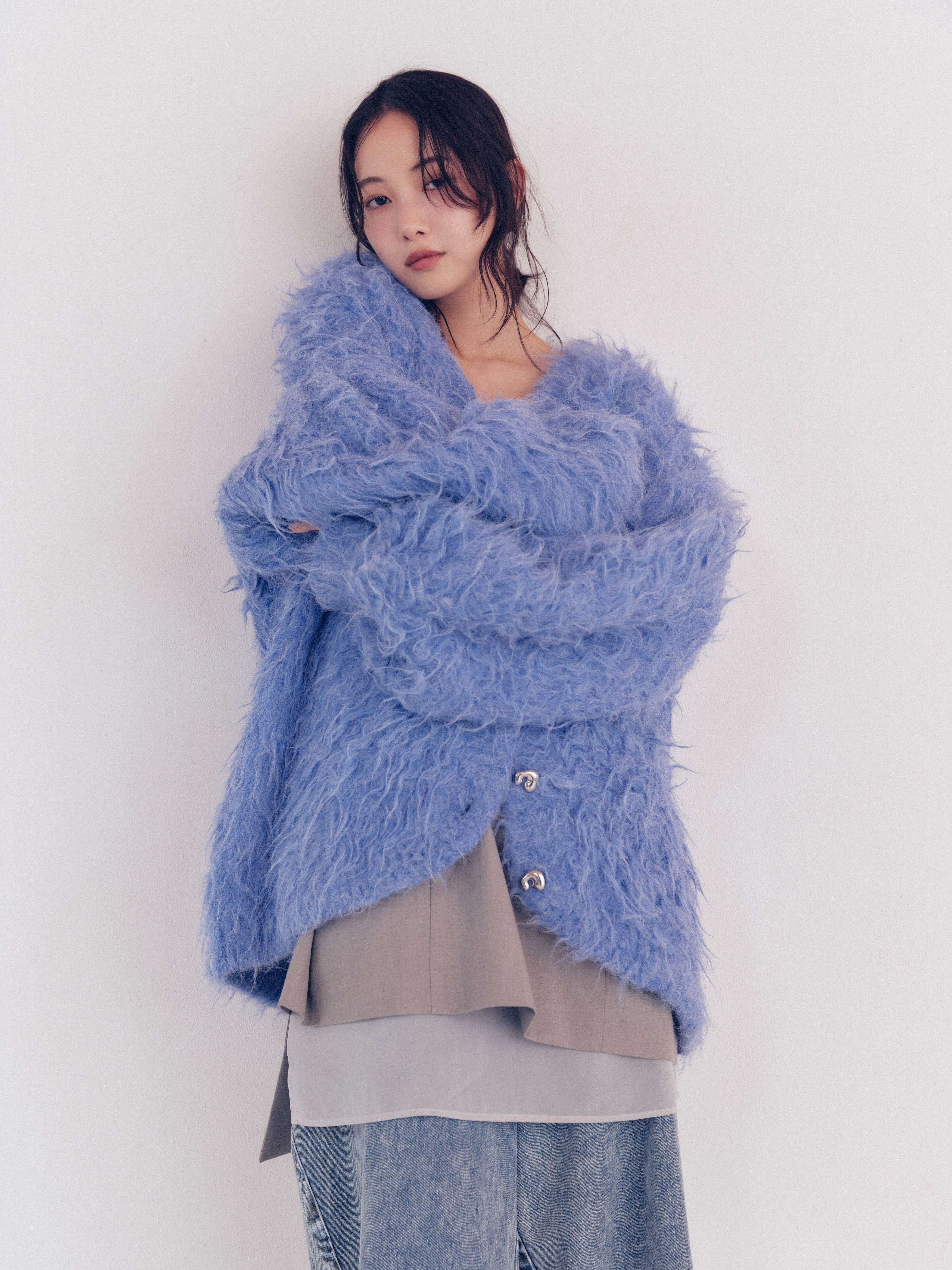 unique button knit cardigan