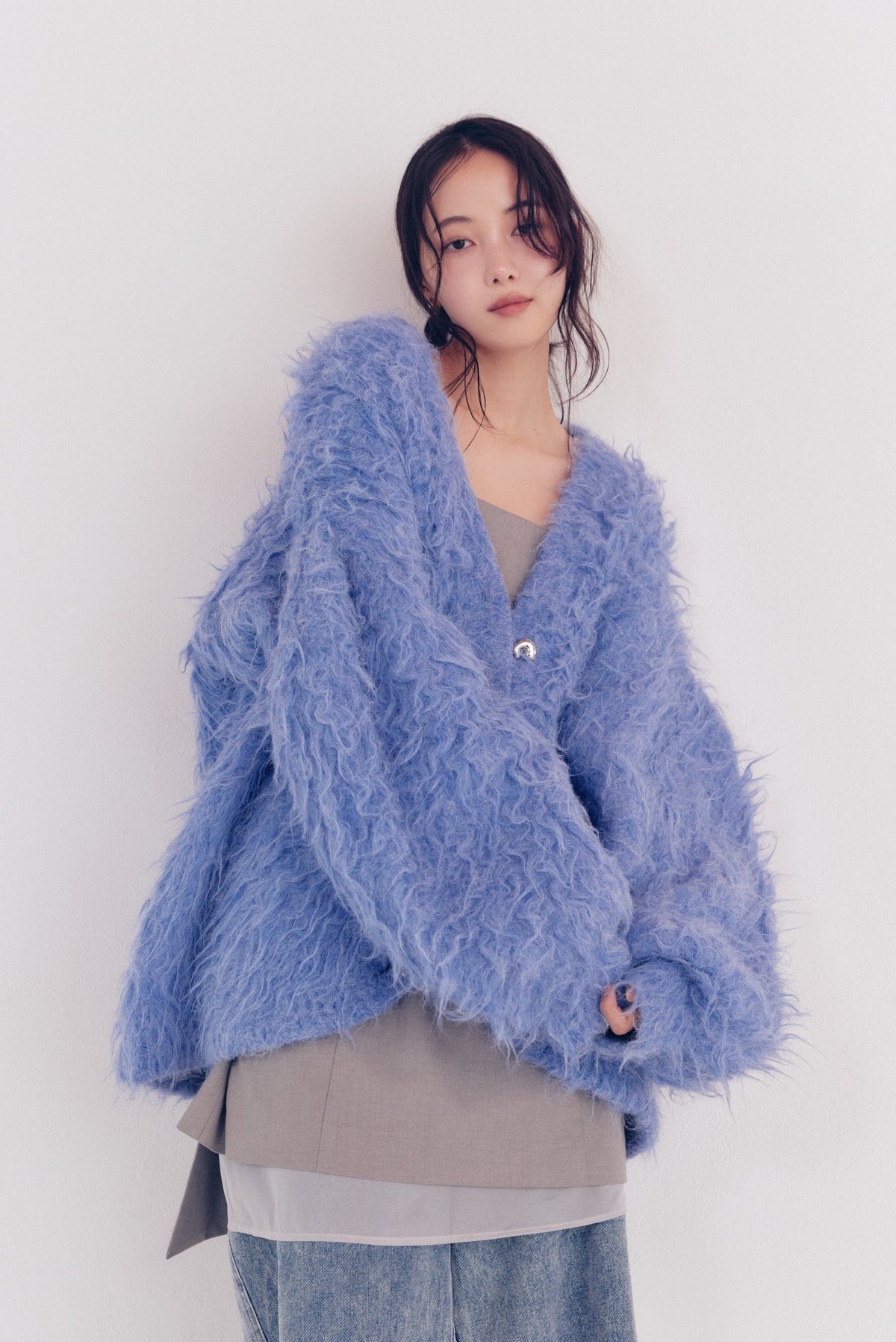 unique button knit cardigan