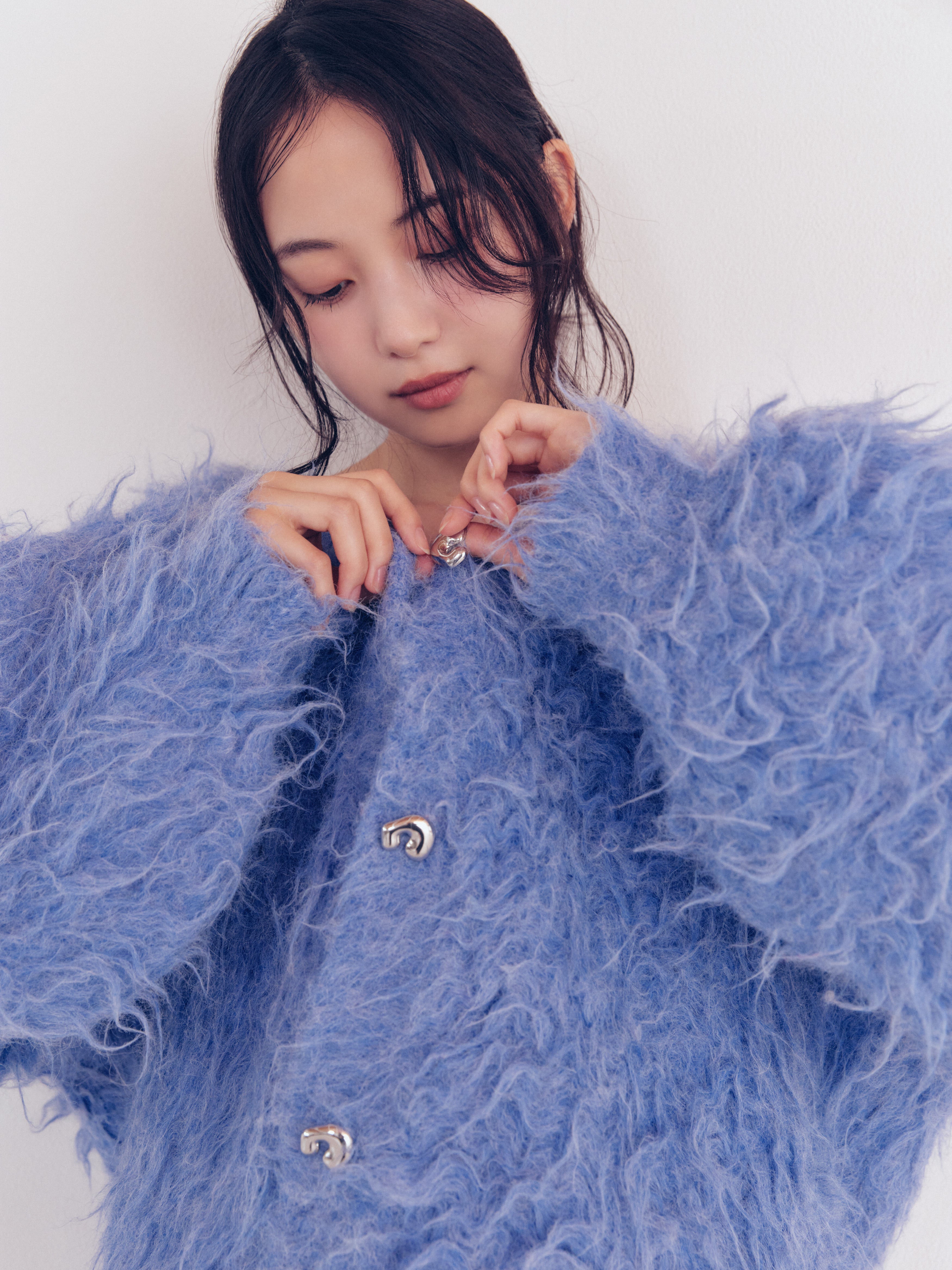 unique button knit cardigan