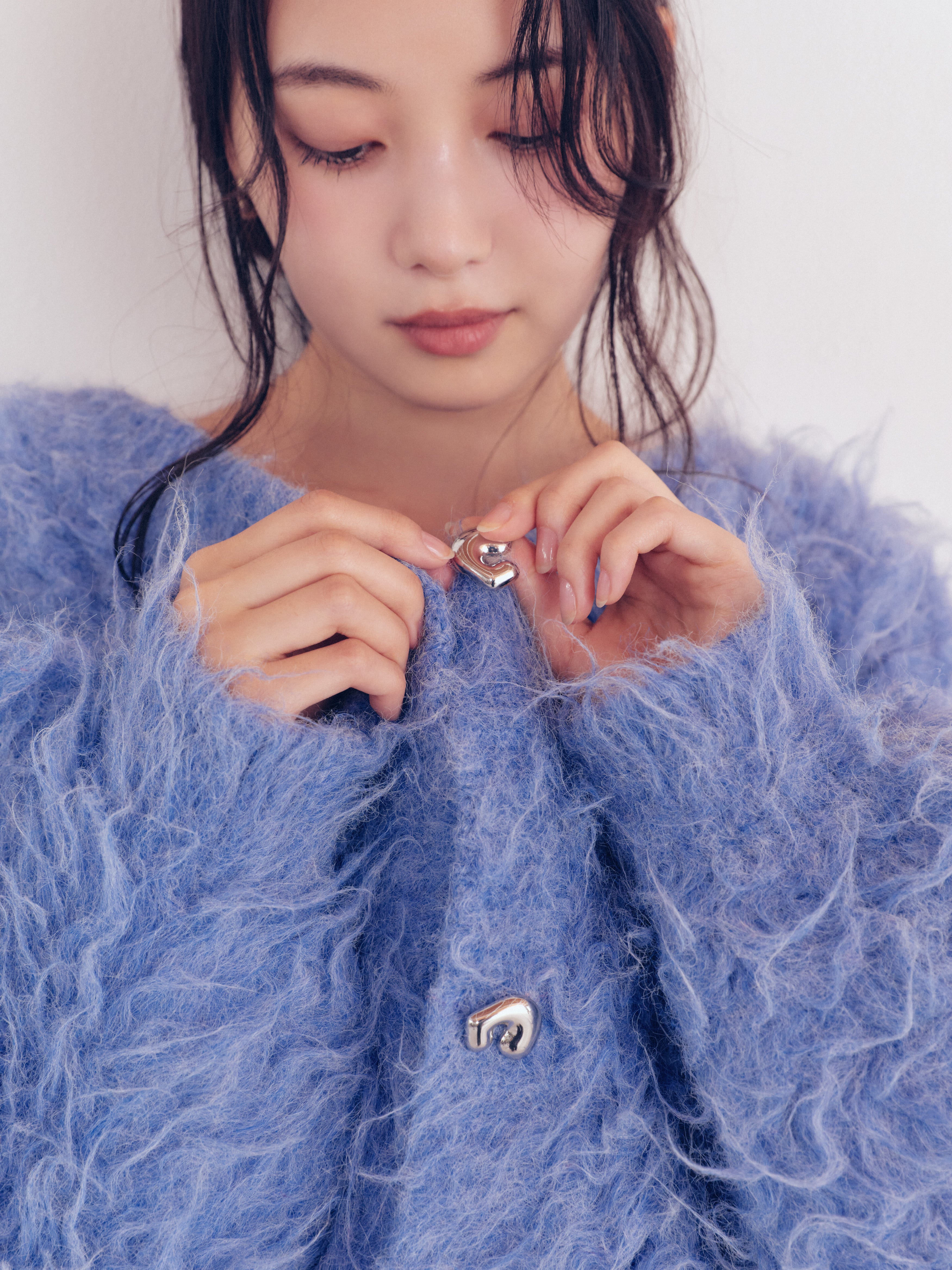 unique button knit cardigan