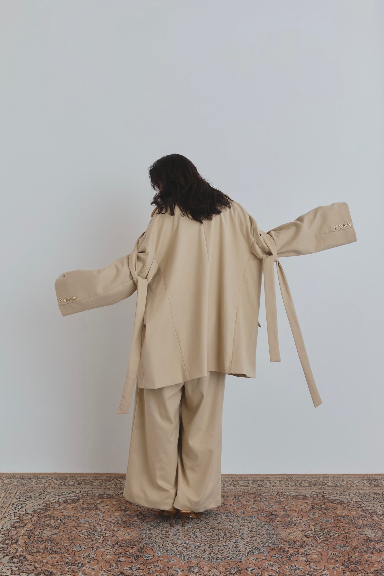 waist ribbon design pants