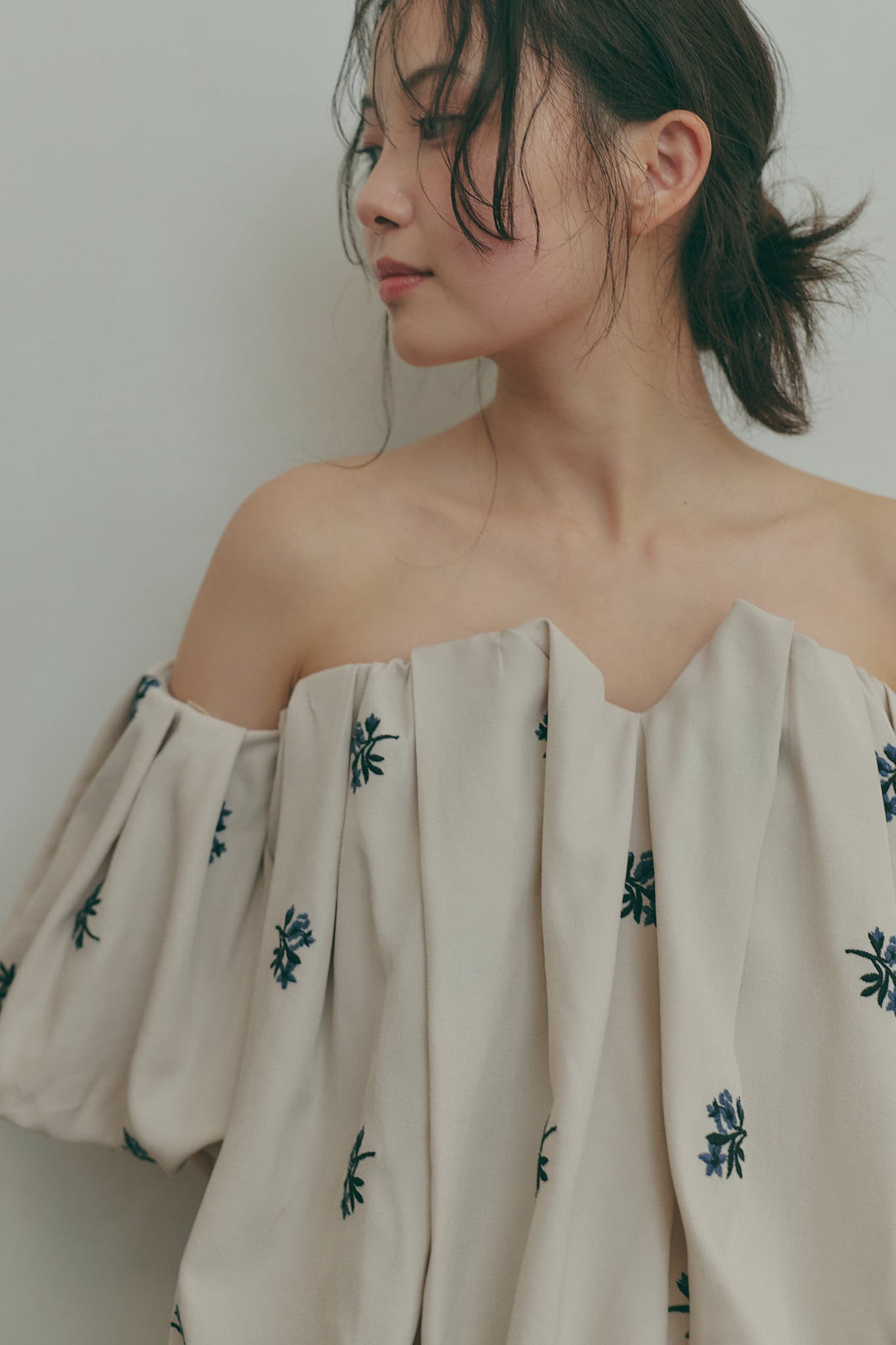 embroidery off shoulder blouse