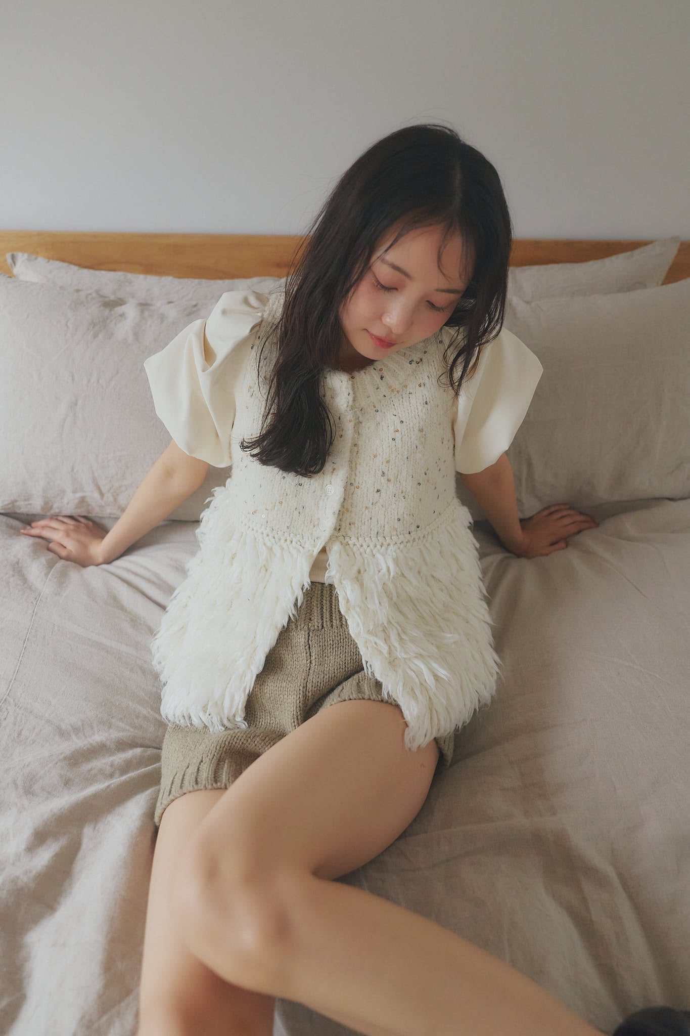 fringe design glitter summer knit