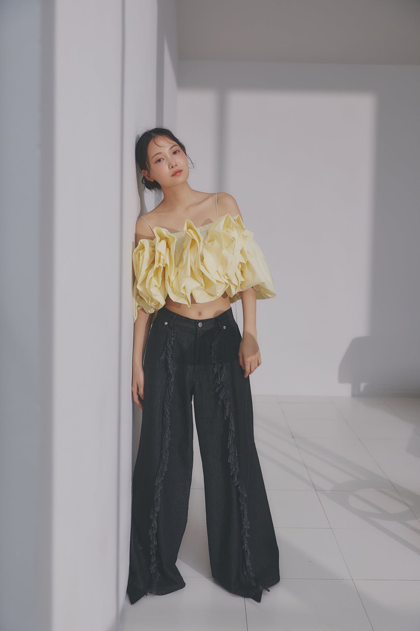 volume off shoulder blouse