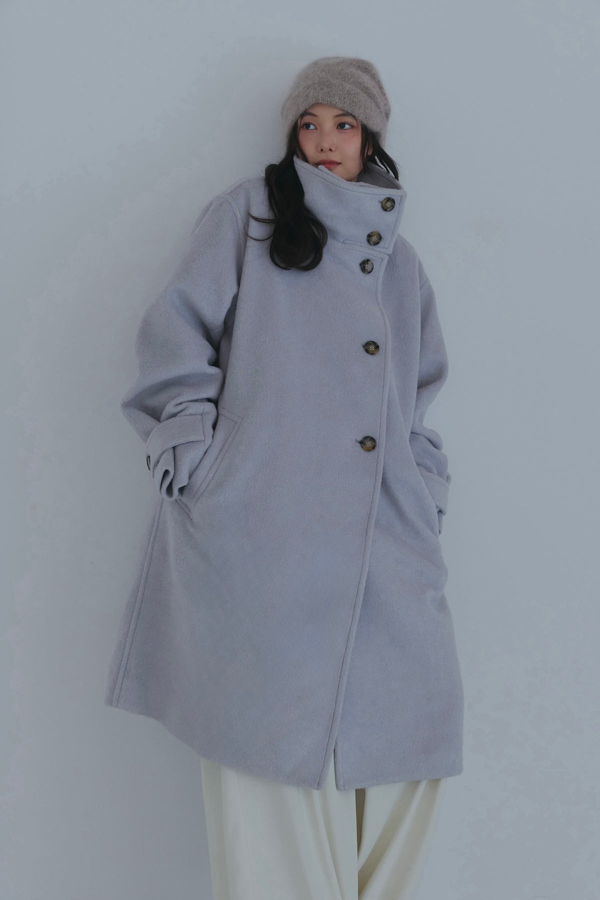 wrap collar medium coat