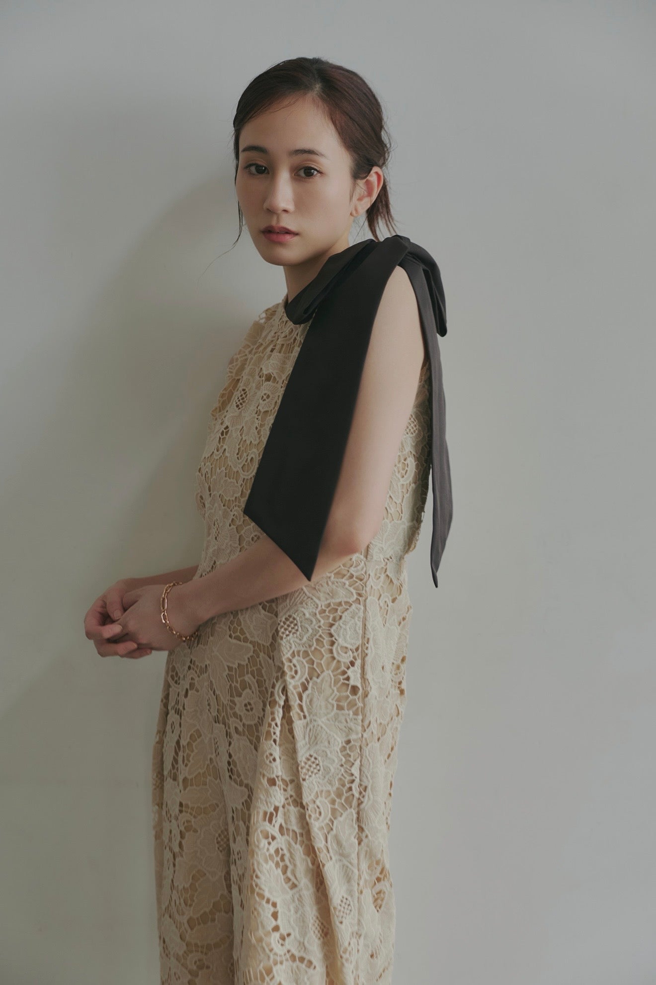 ribbon shoulder lace combinaison
