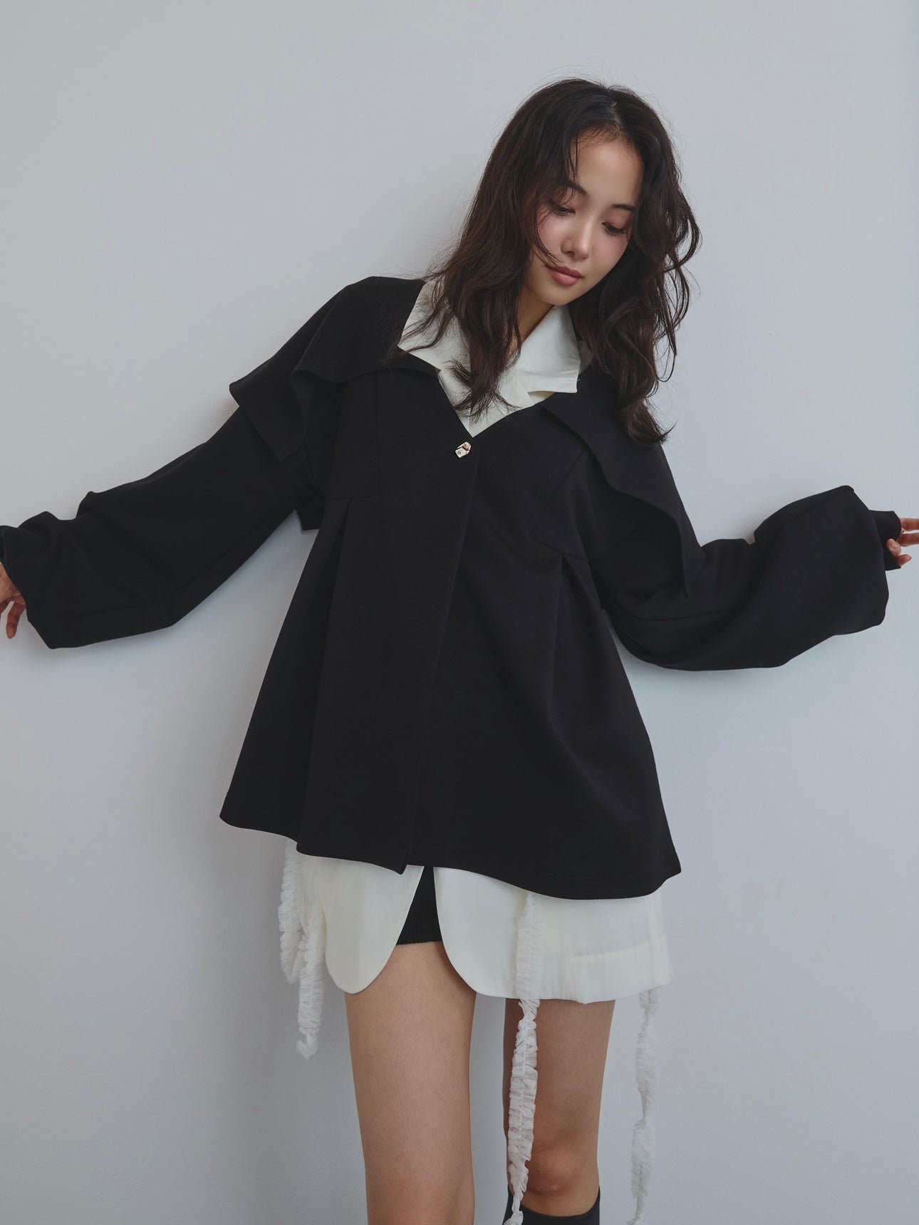 big collar peplum sweat