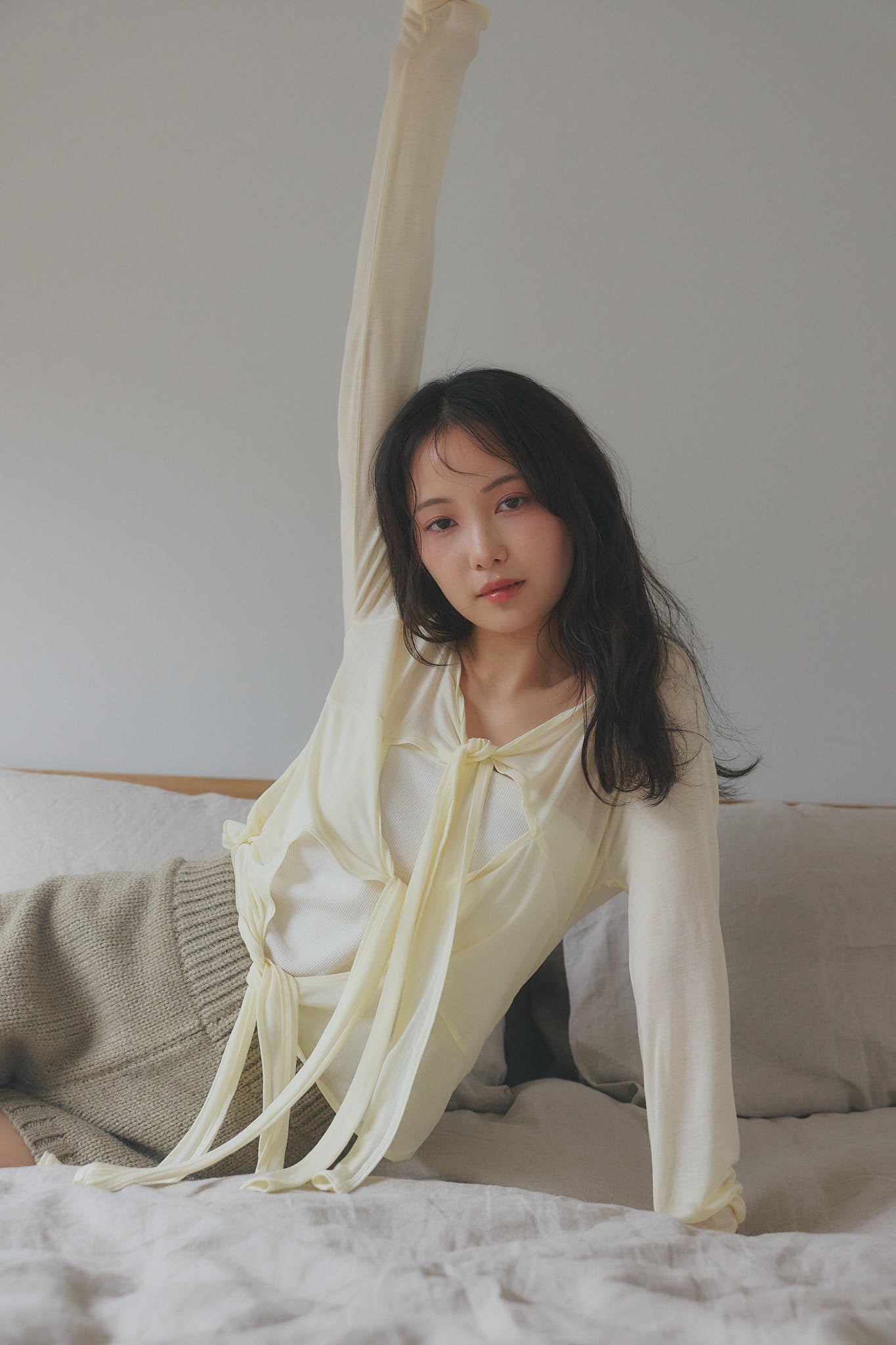 tie design sheer tops