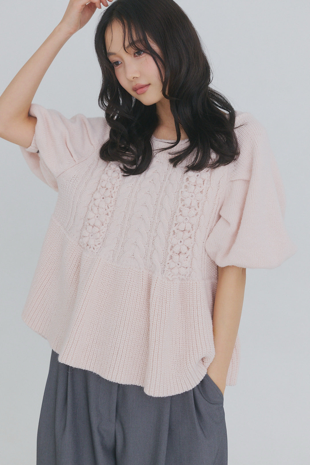 flower cable design knit