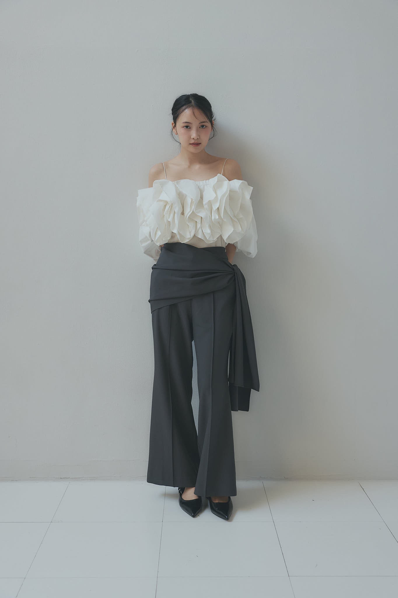 layered rap flare pants