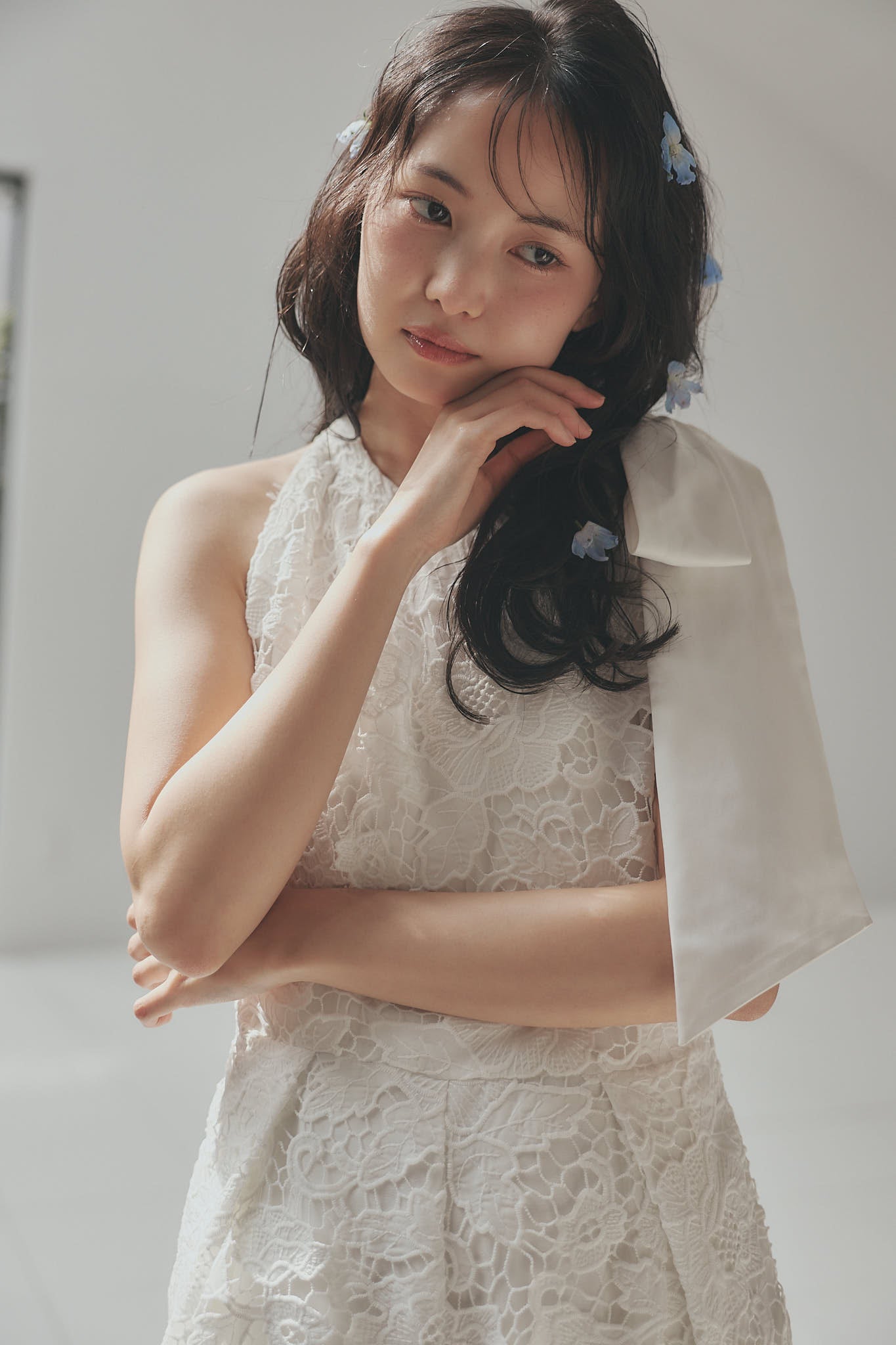 ribbon shoulder lace combinaison